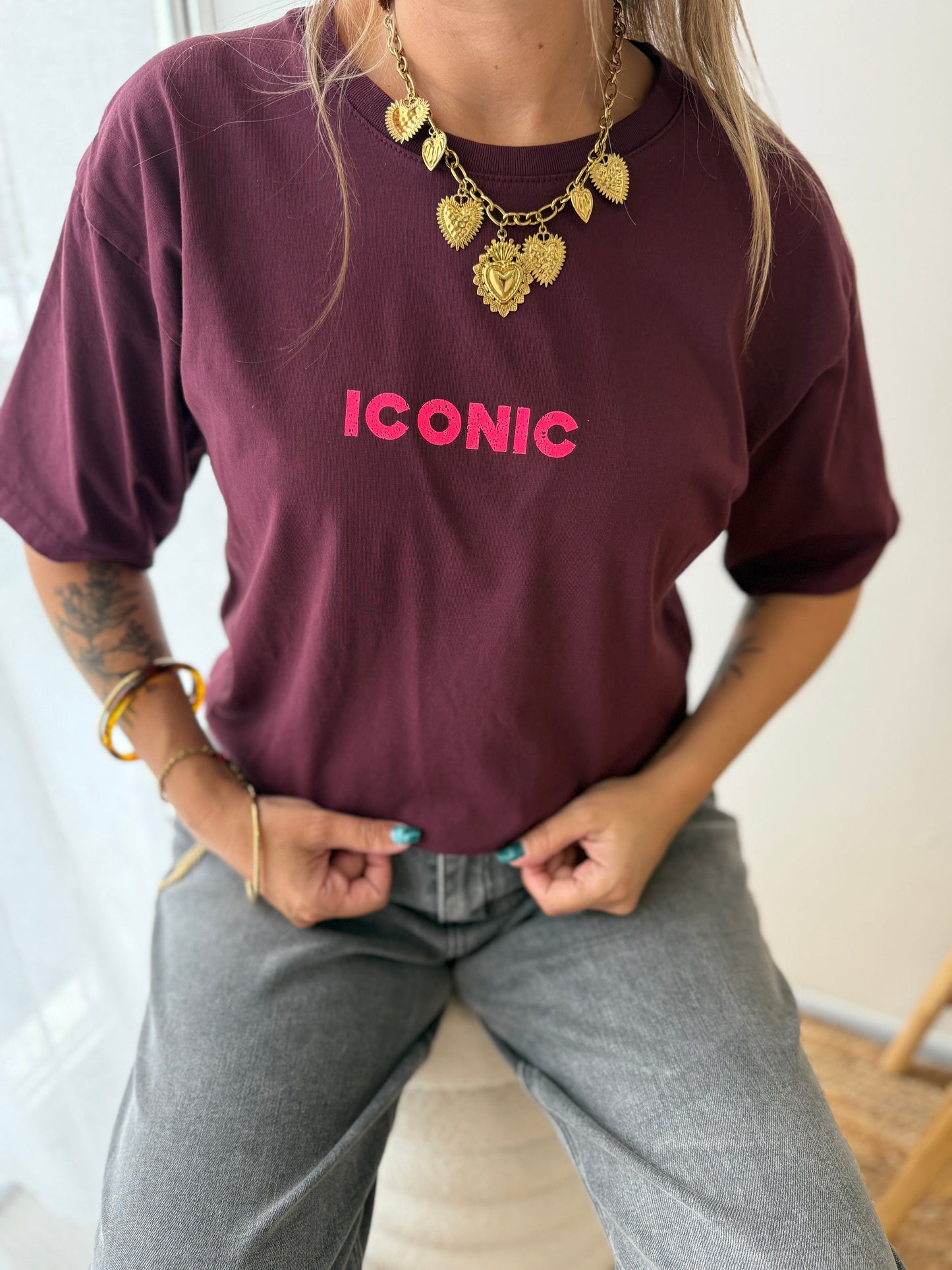 T-shirt ICONIC Bordeaux