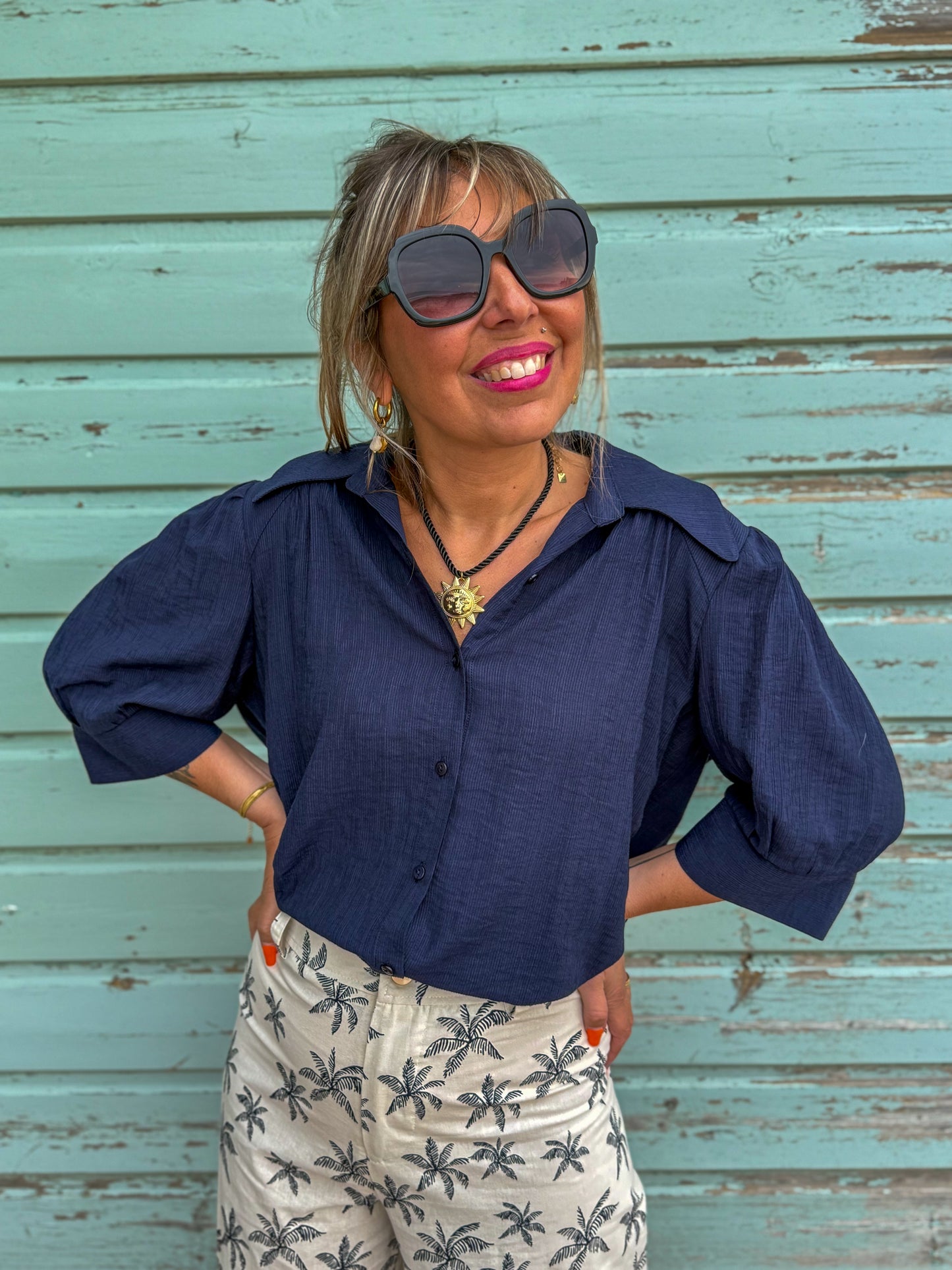 Chemise LAURA bleu marine