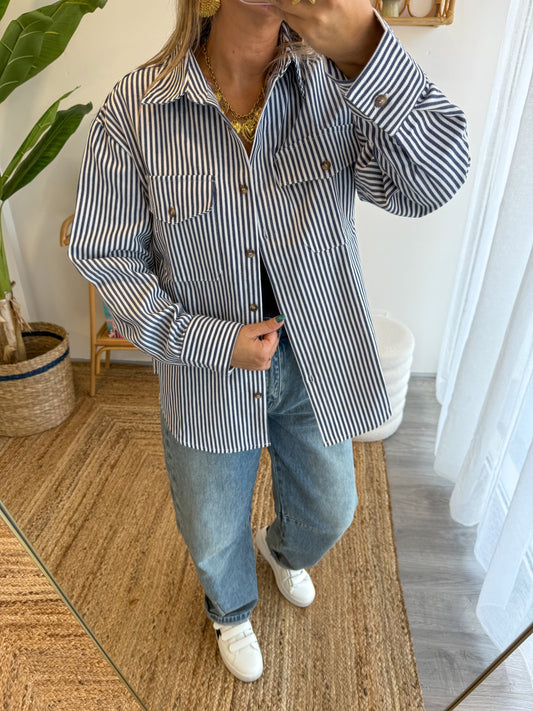 Veste/Chemise ADELE bleu marine