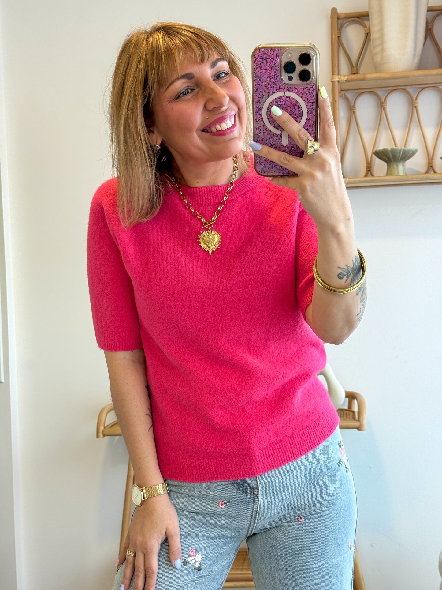 Pull TENDRESSE framboise