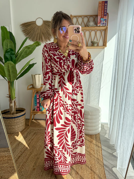 Robe FLORALIES Bordeaux