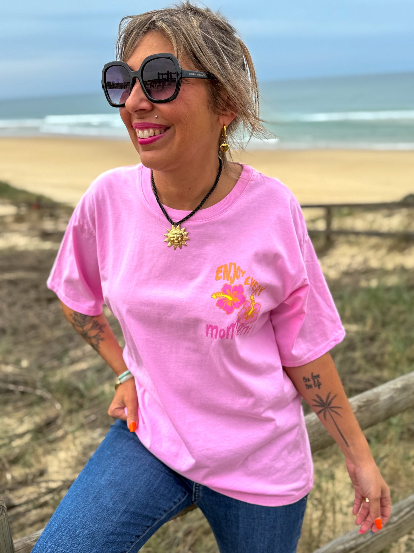 T-shirt HIBISCUS rose