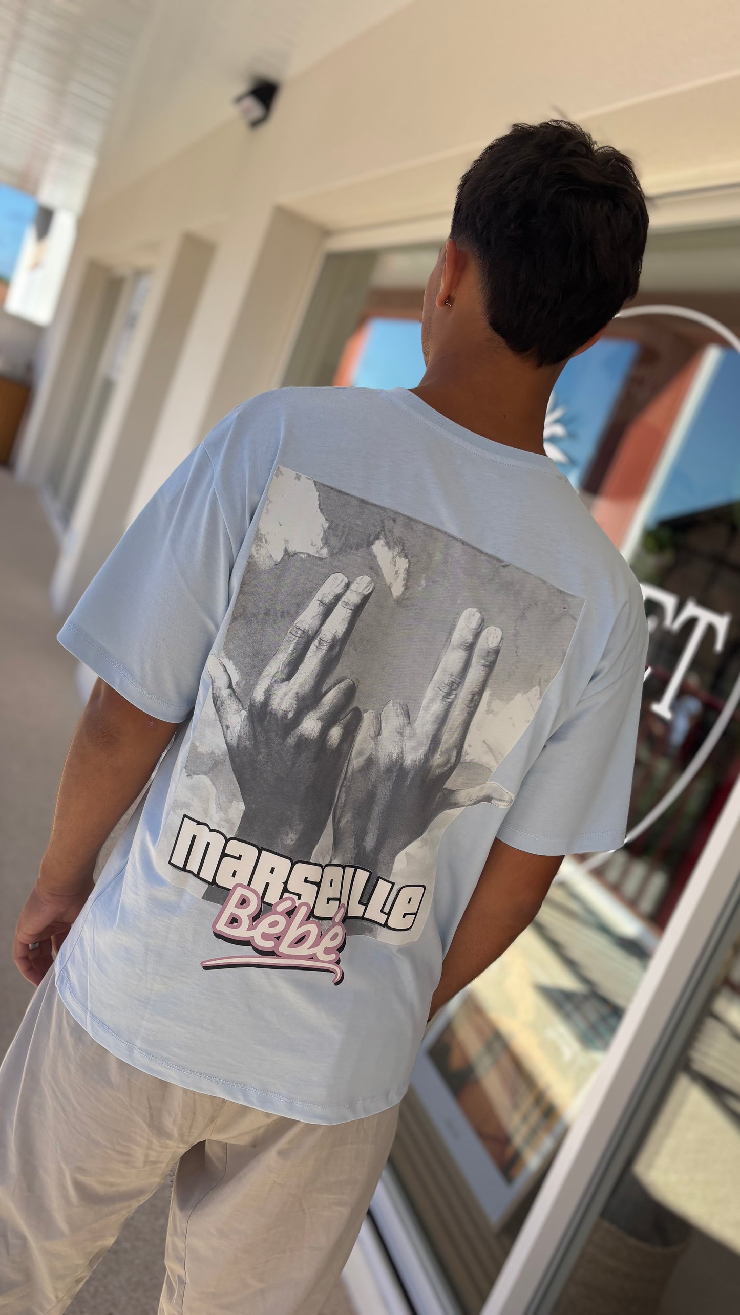 T-shirt MARSEILLE bb bleu ciel