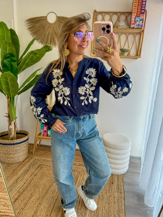 Chemise GABRIELLE bleu marine