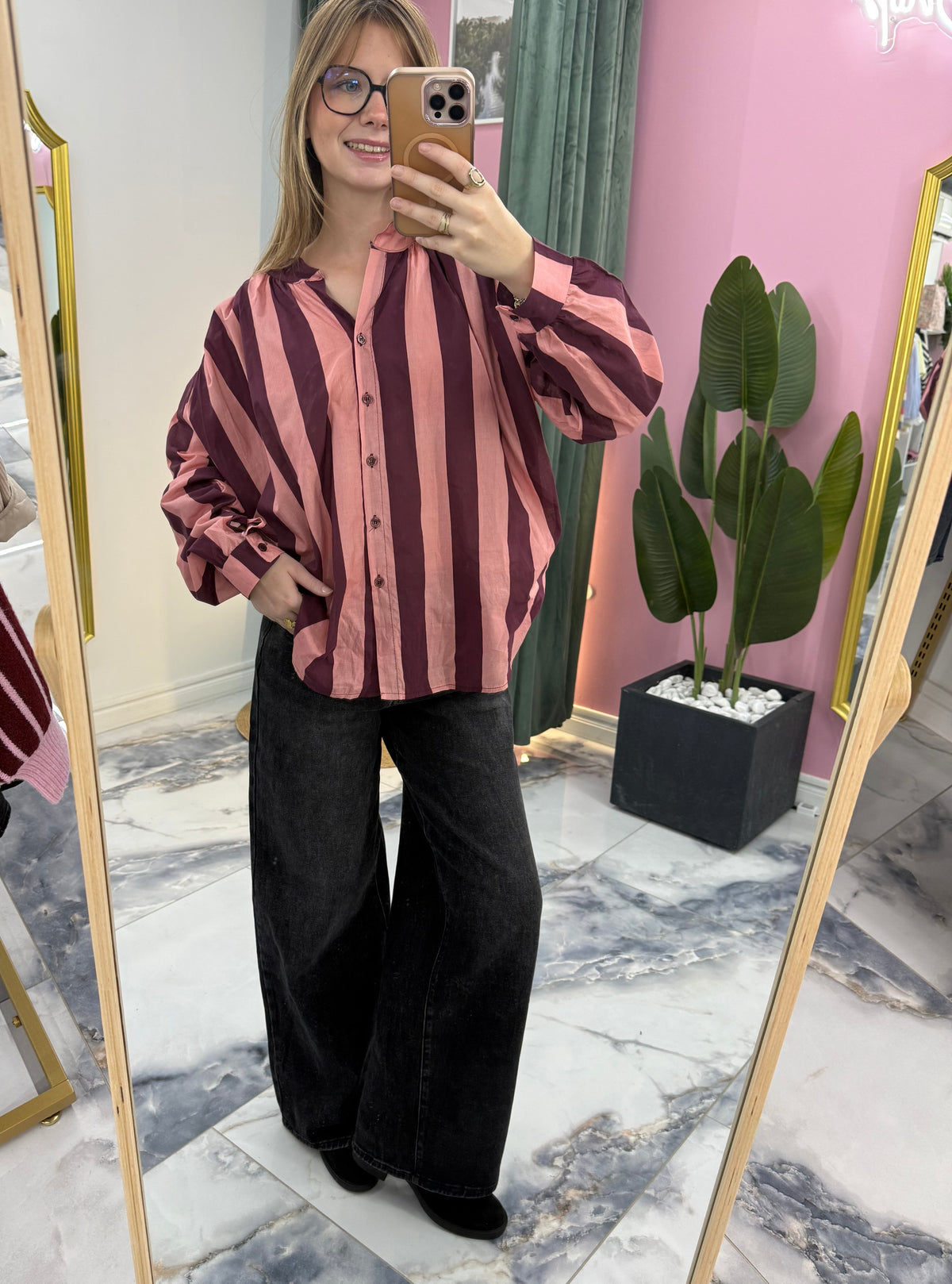 Chemise TARA prune/rose