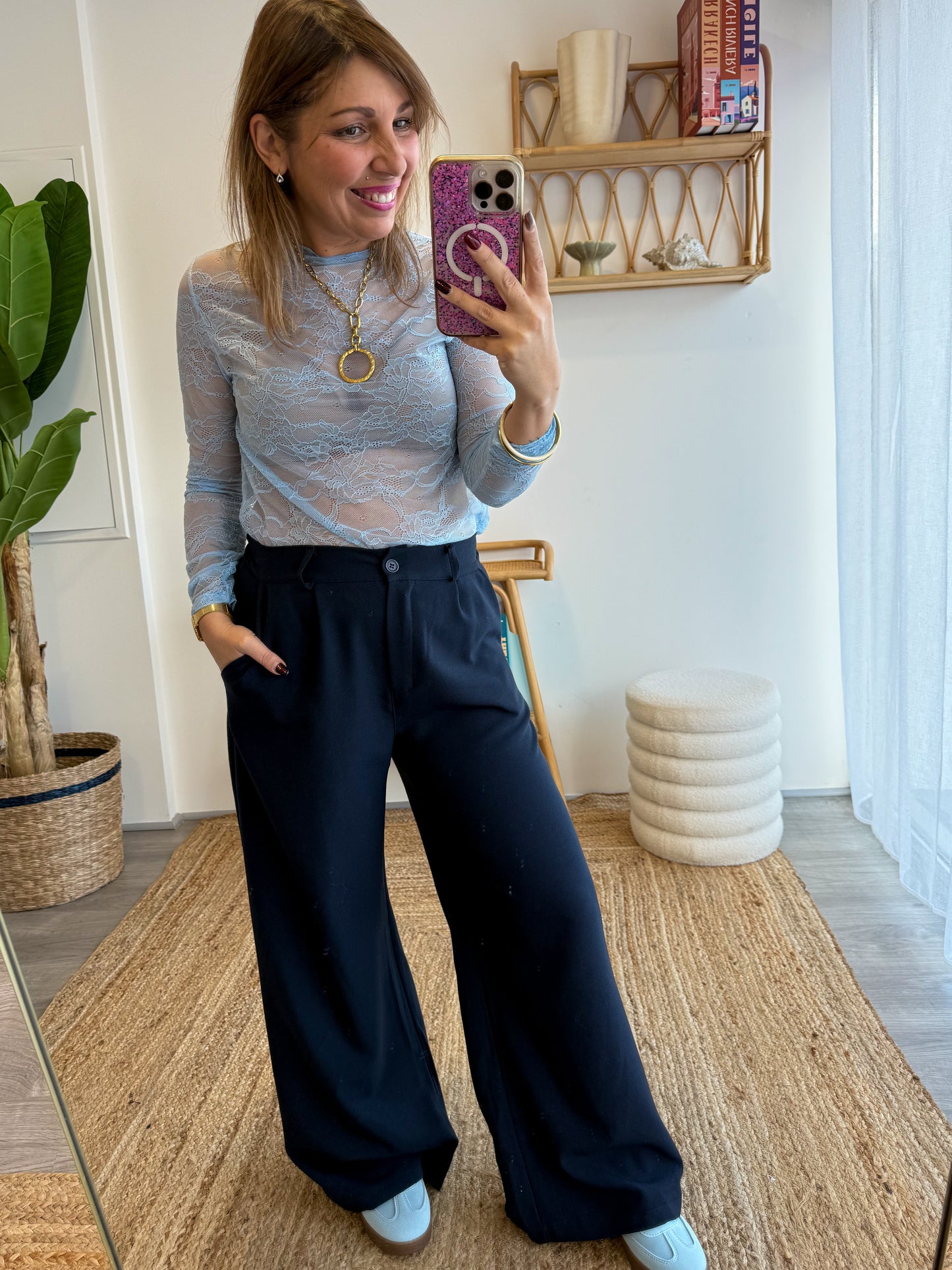 Pantalon FLUIDE bleu marine