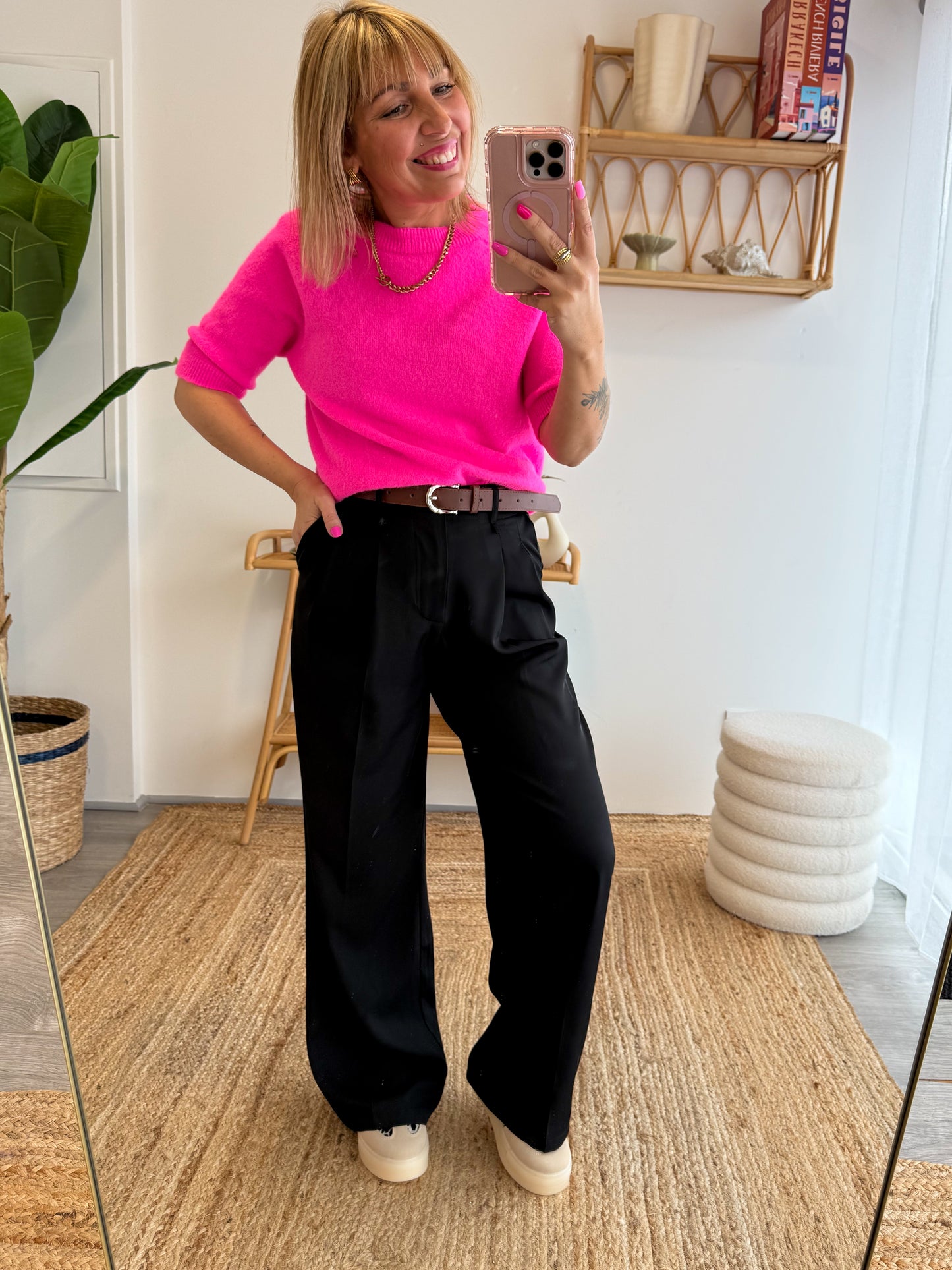 Pull TENDRESSE rose fluo