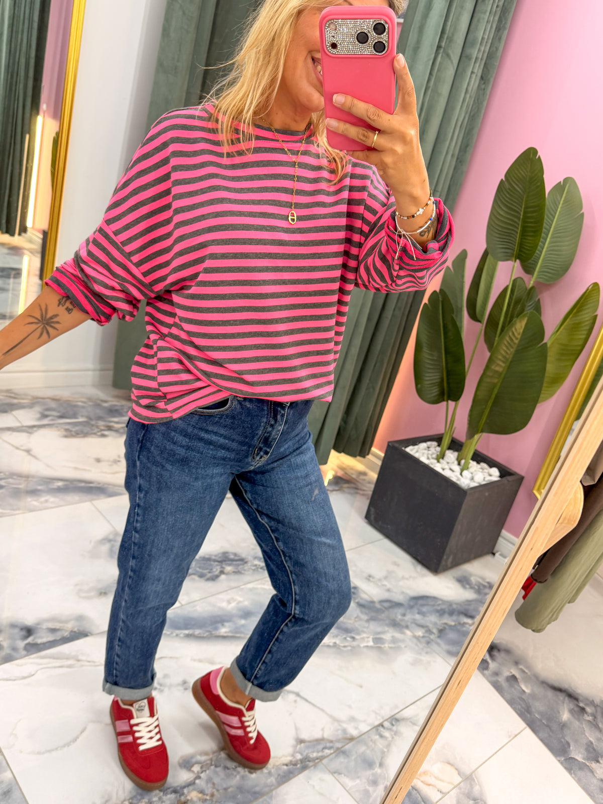Marinière ZOE Rose/Gris
