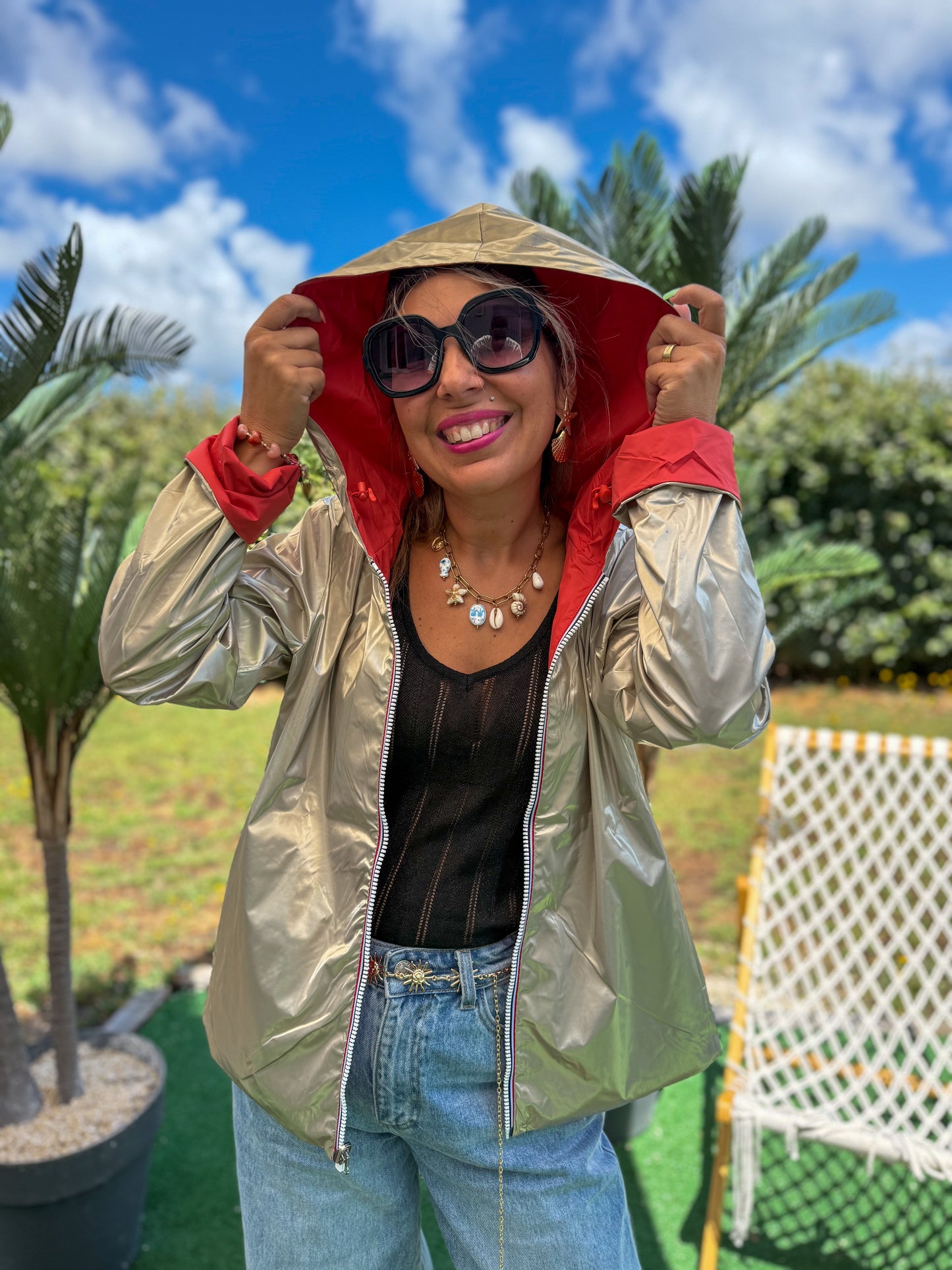 Parka réversible LAURA corail