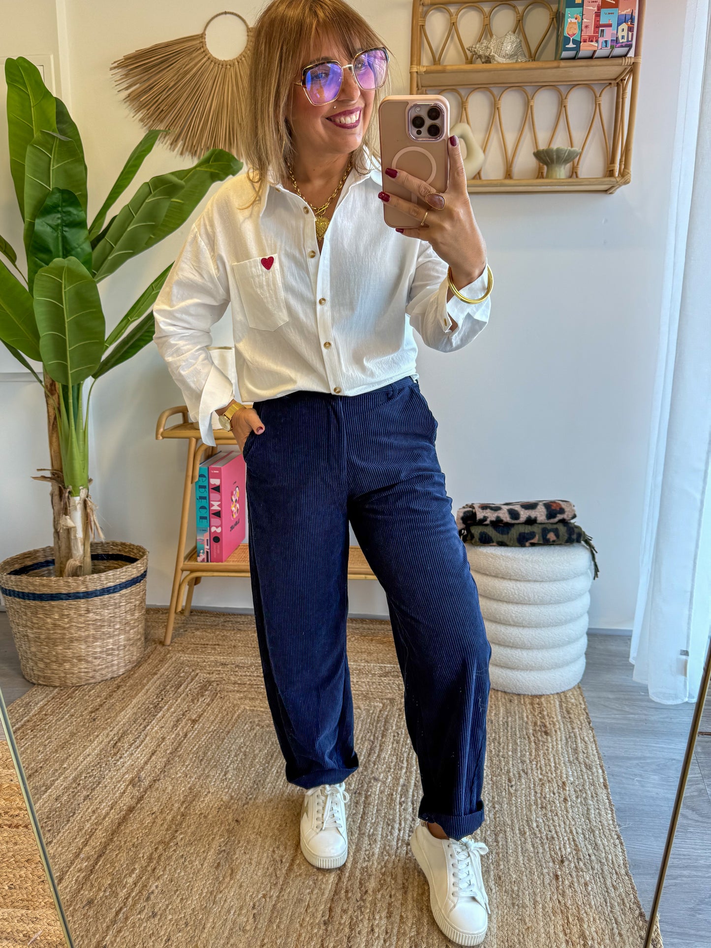 Chemise cœur bordeaux