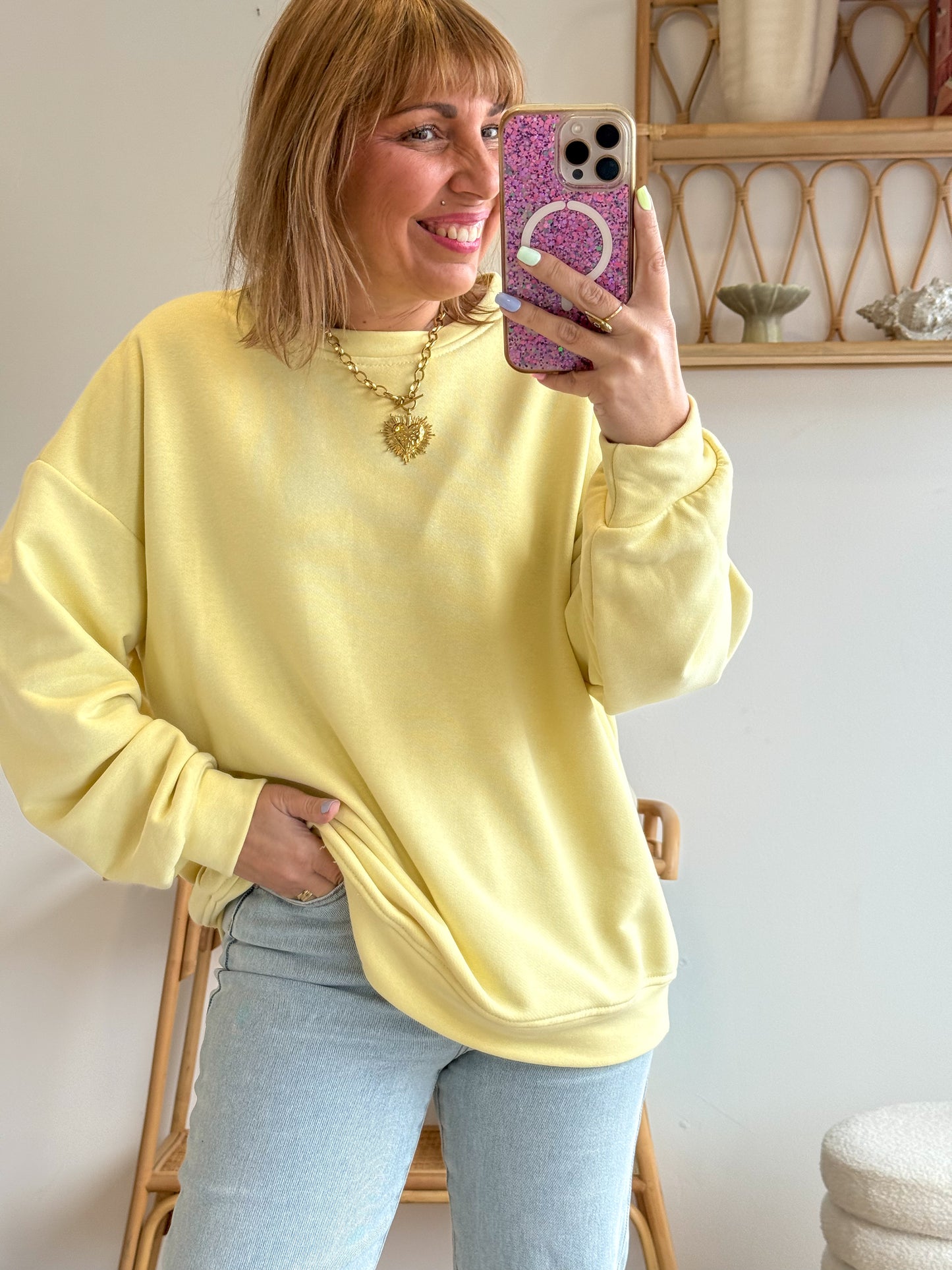 Sweat GOOD VIBES jaune