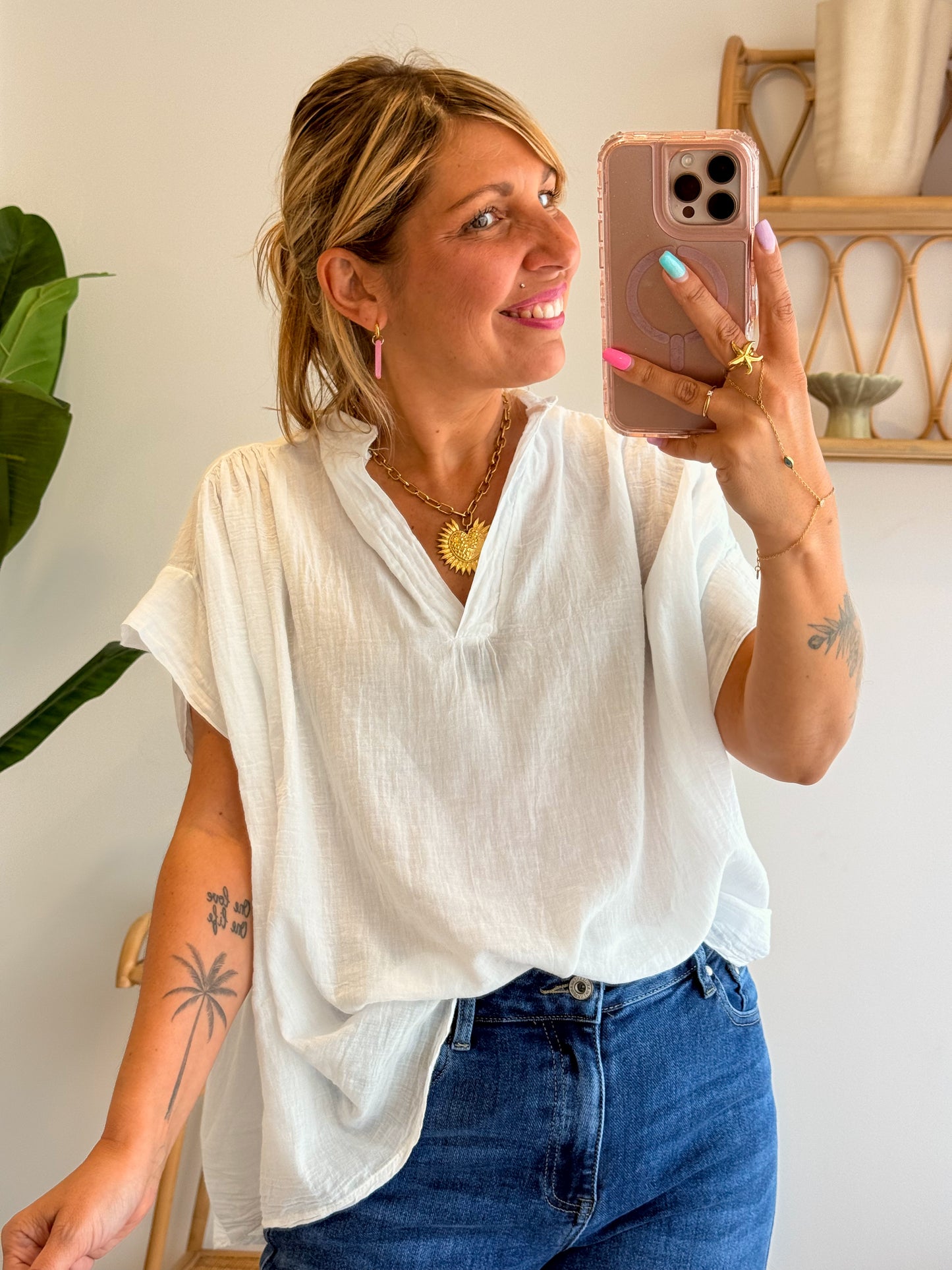 Blouse CAPRI voile de coton blanc