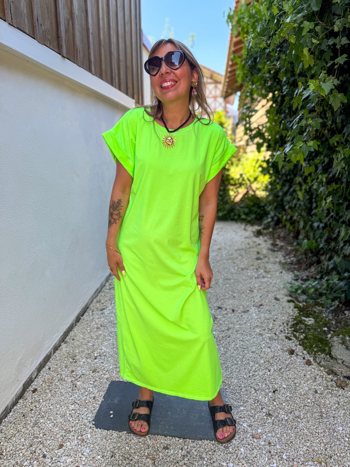 Robe SUNSHINE vert fluo