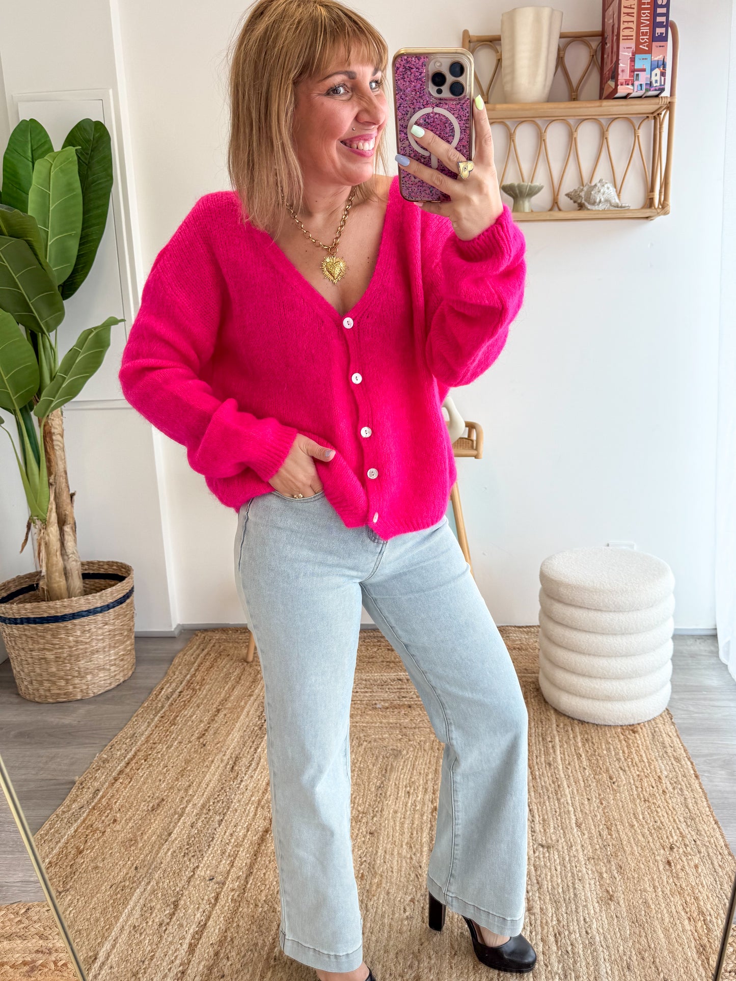 Gilet VERA rose fluo