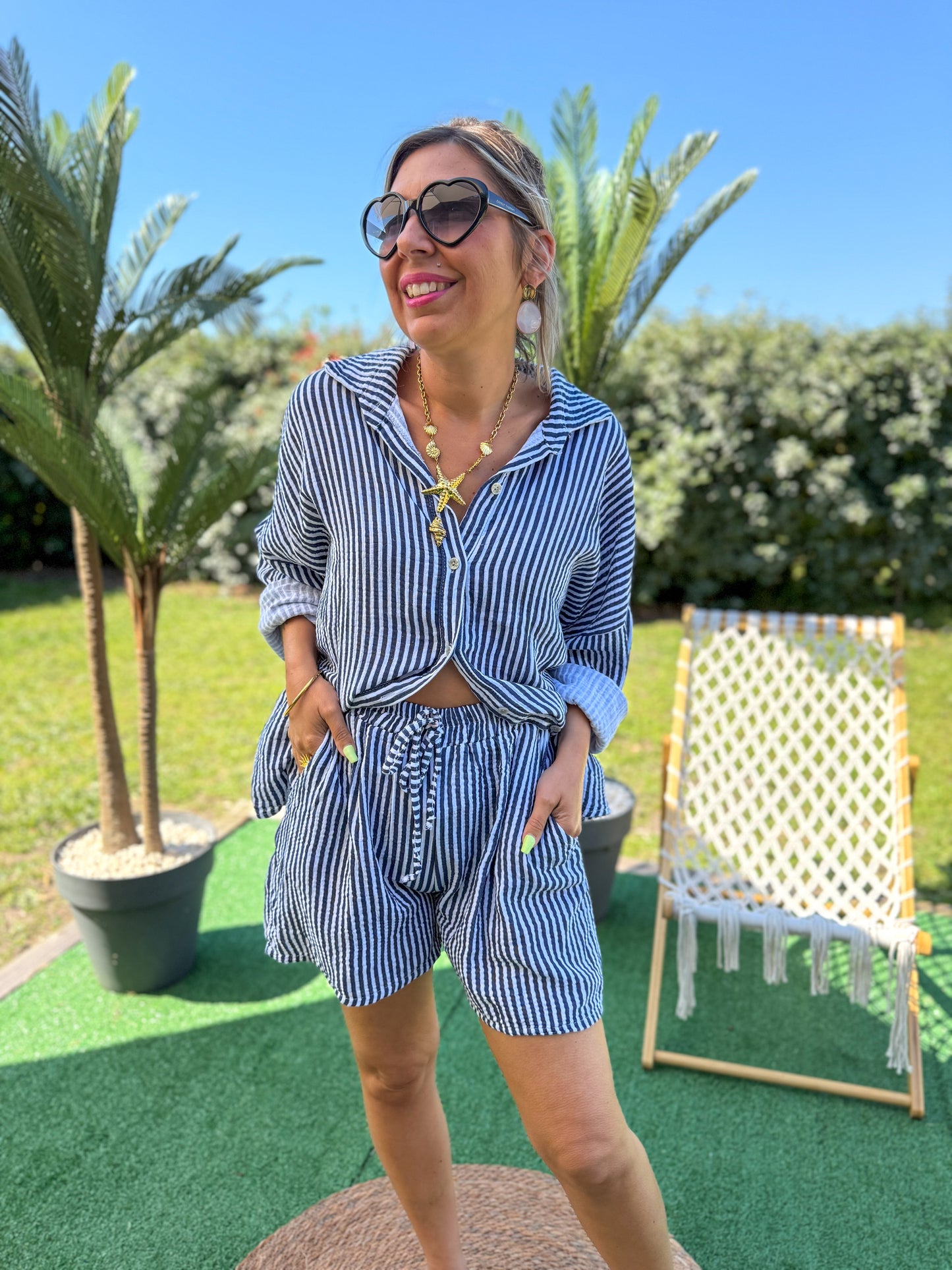 Short CHIARA bleu marine