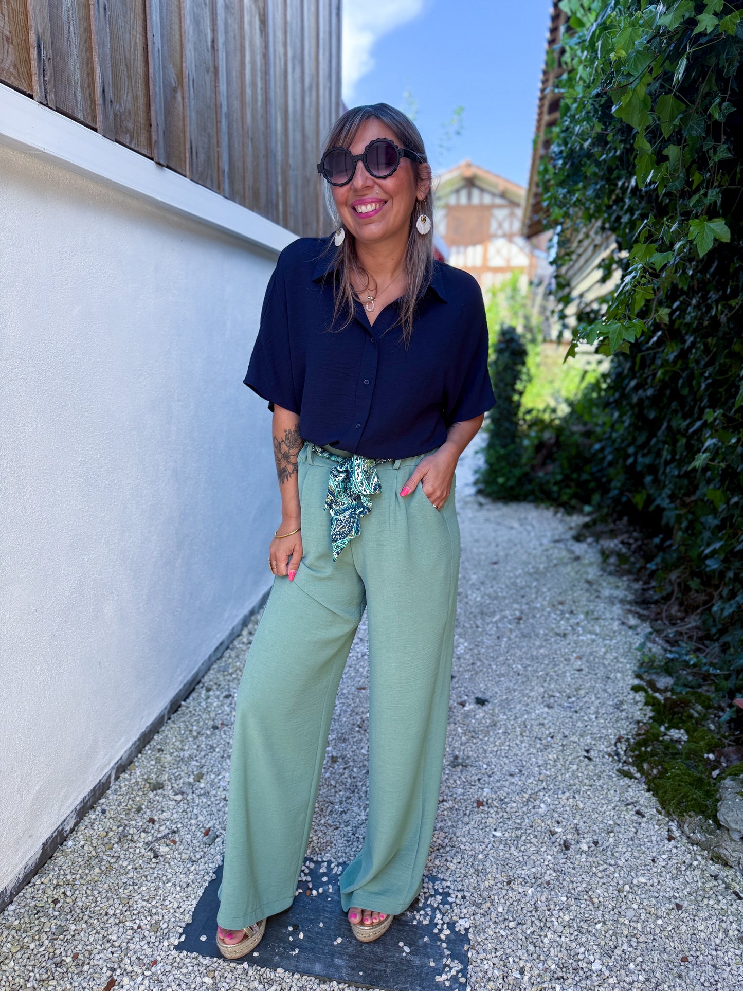 Pantalon PAULA vert d’eau