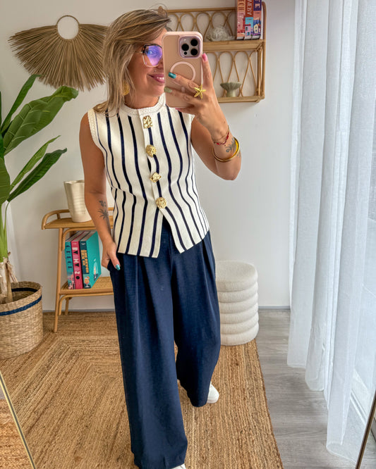 Gilet ELISE blanc/marine