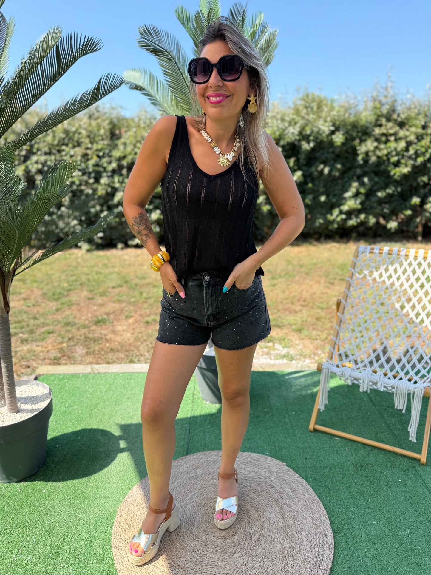 Short à strass SULLIVAN