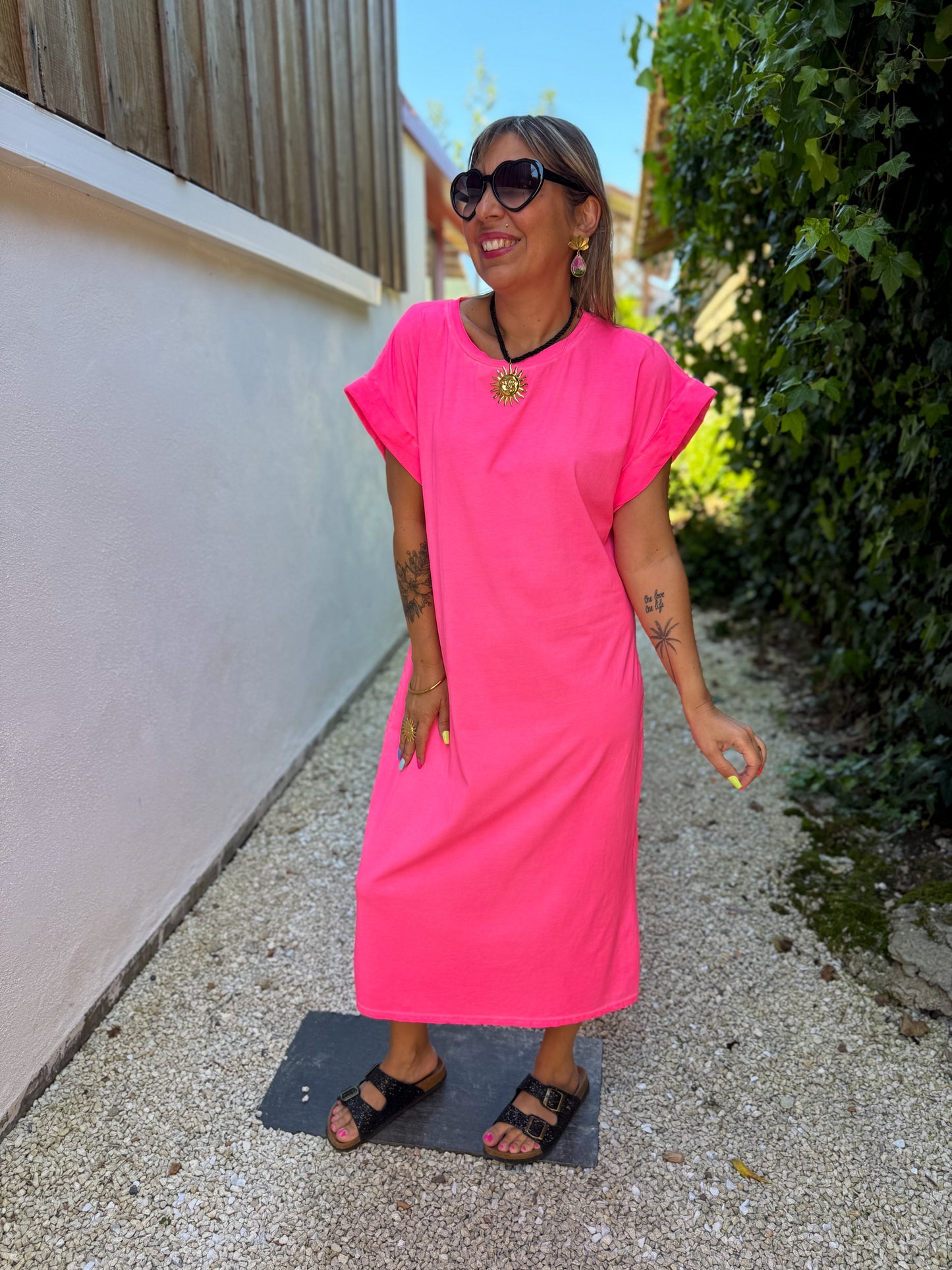 Robe SUNSHINE rose fluo