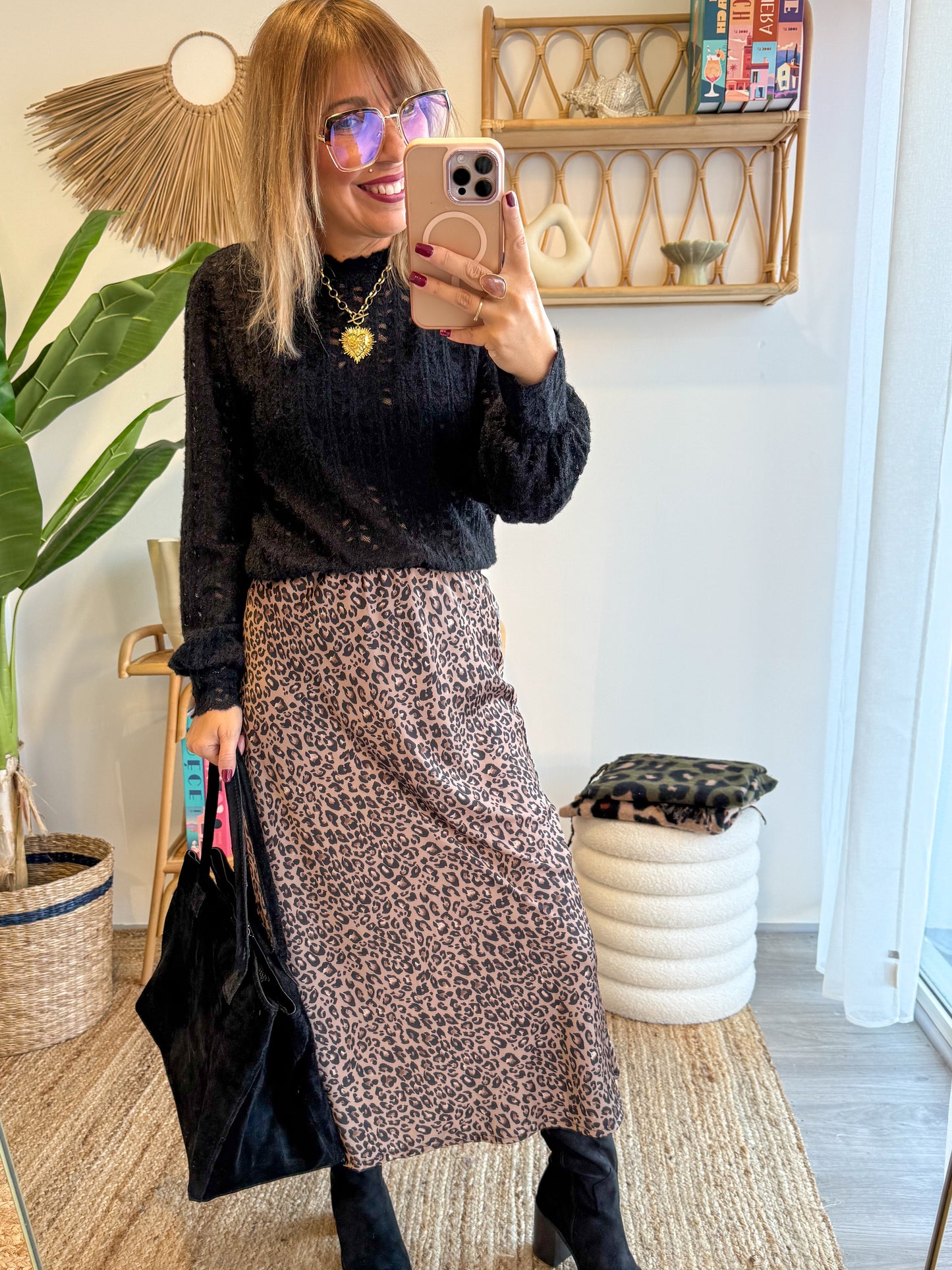 Jupe LIZ satin camel