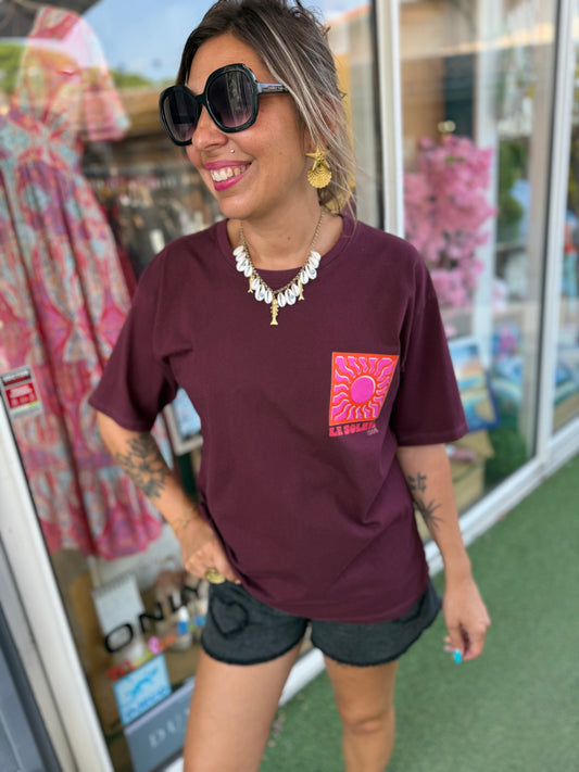 T-shirt SOLEIL bordeaux