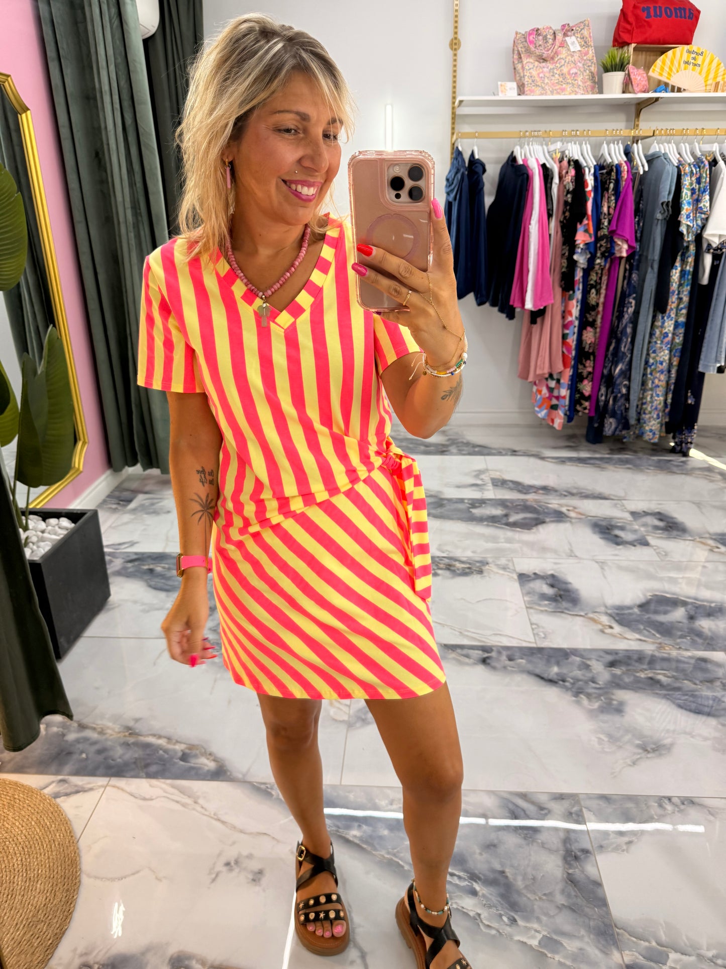 Robe courte MALAGA Rose
