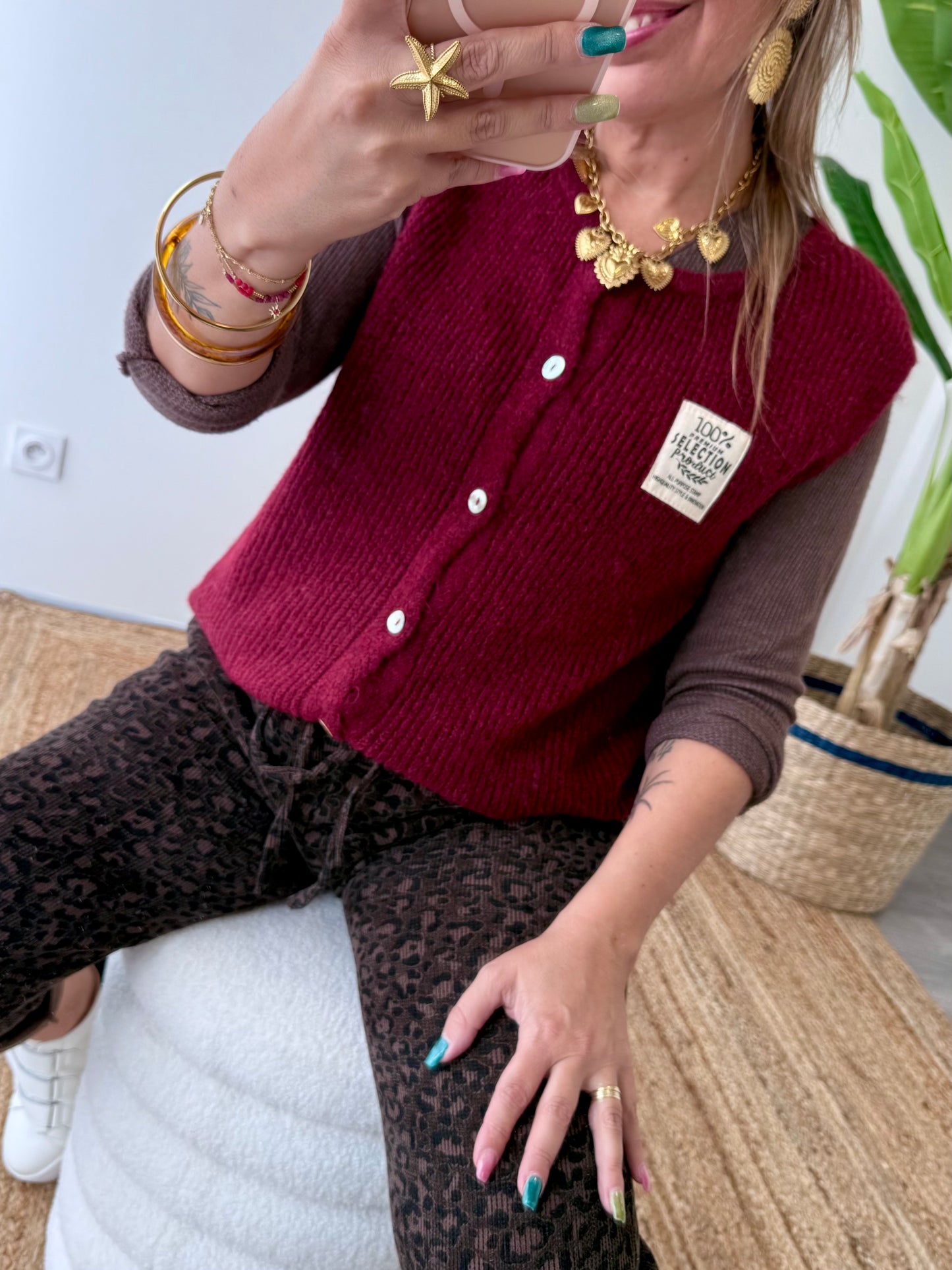 Gilet ÉMILIE Bordeaux