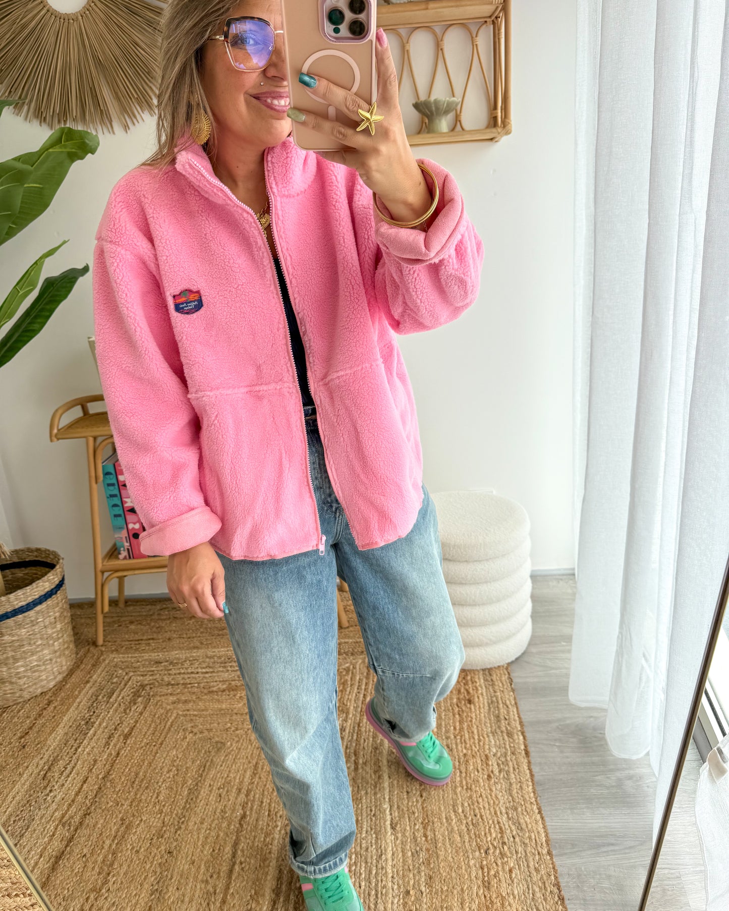 Veste polaire SWEETY rose bébé