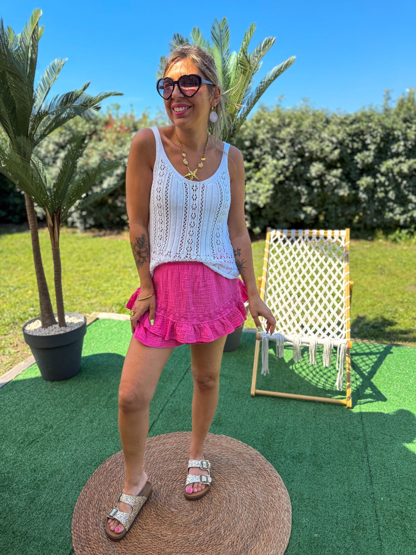 Jupe short CAPRI Fushia