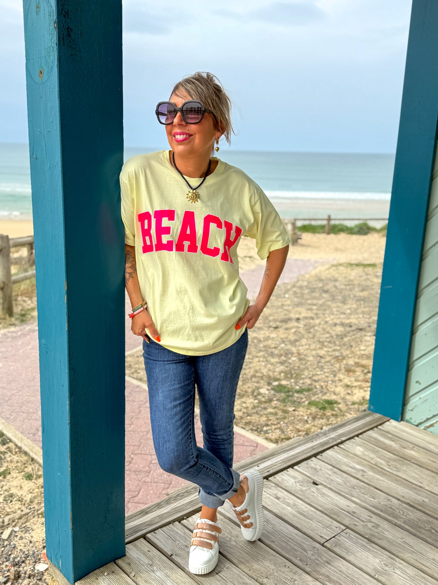 T-shirt BEACH jaune