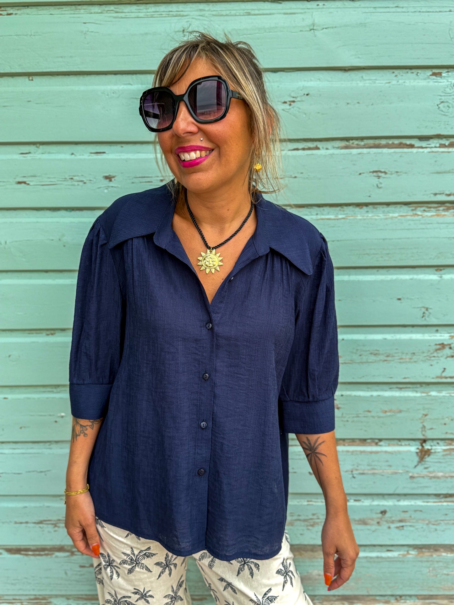 Chemise LAURA bleu marine