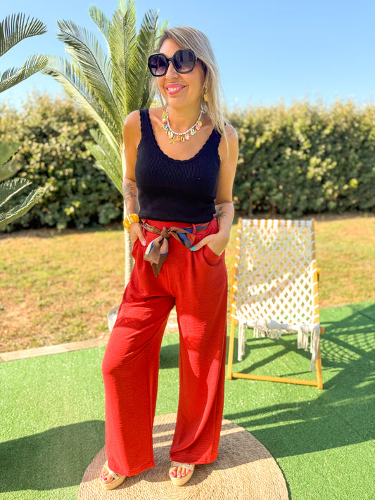 Pantalon PAULA brique