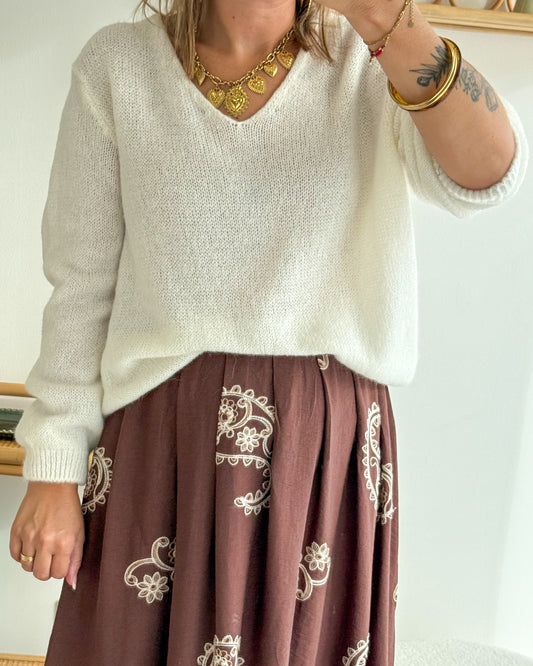 Pull COCO Alpaga blanc