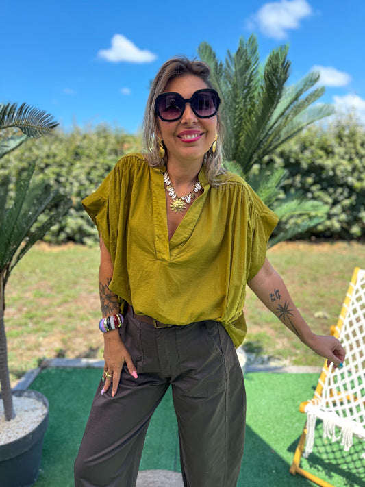 Blouse GIGI vert olive