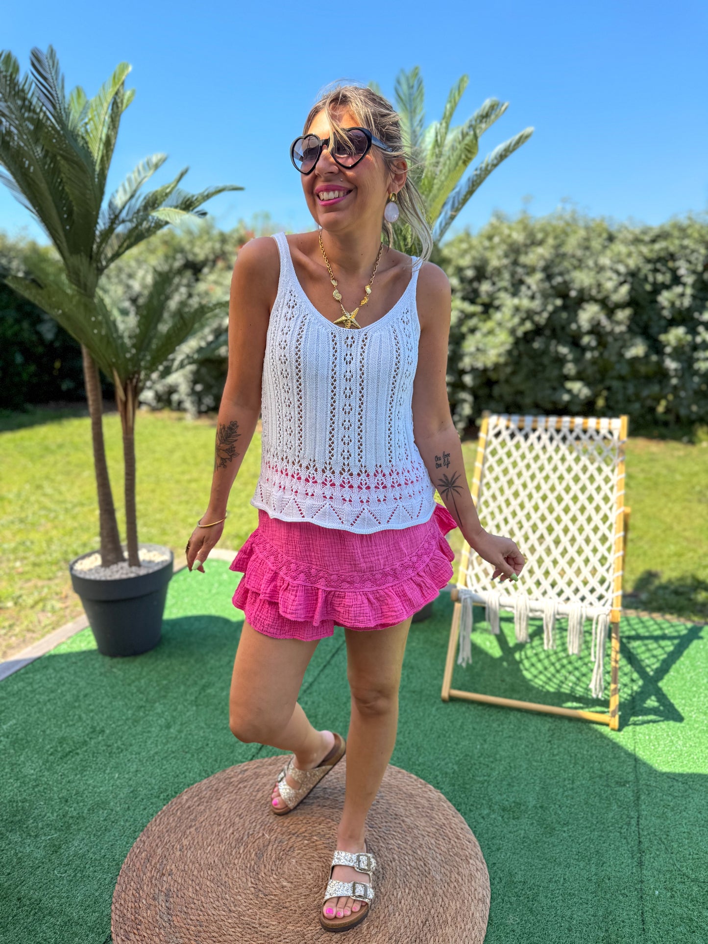 Jupe short CAPRI Fushia