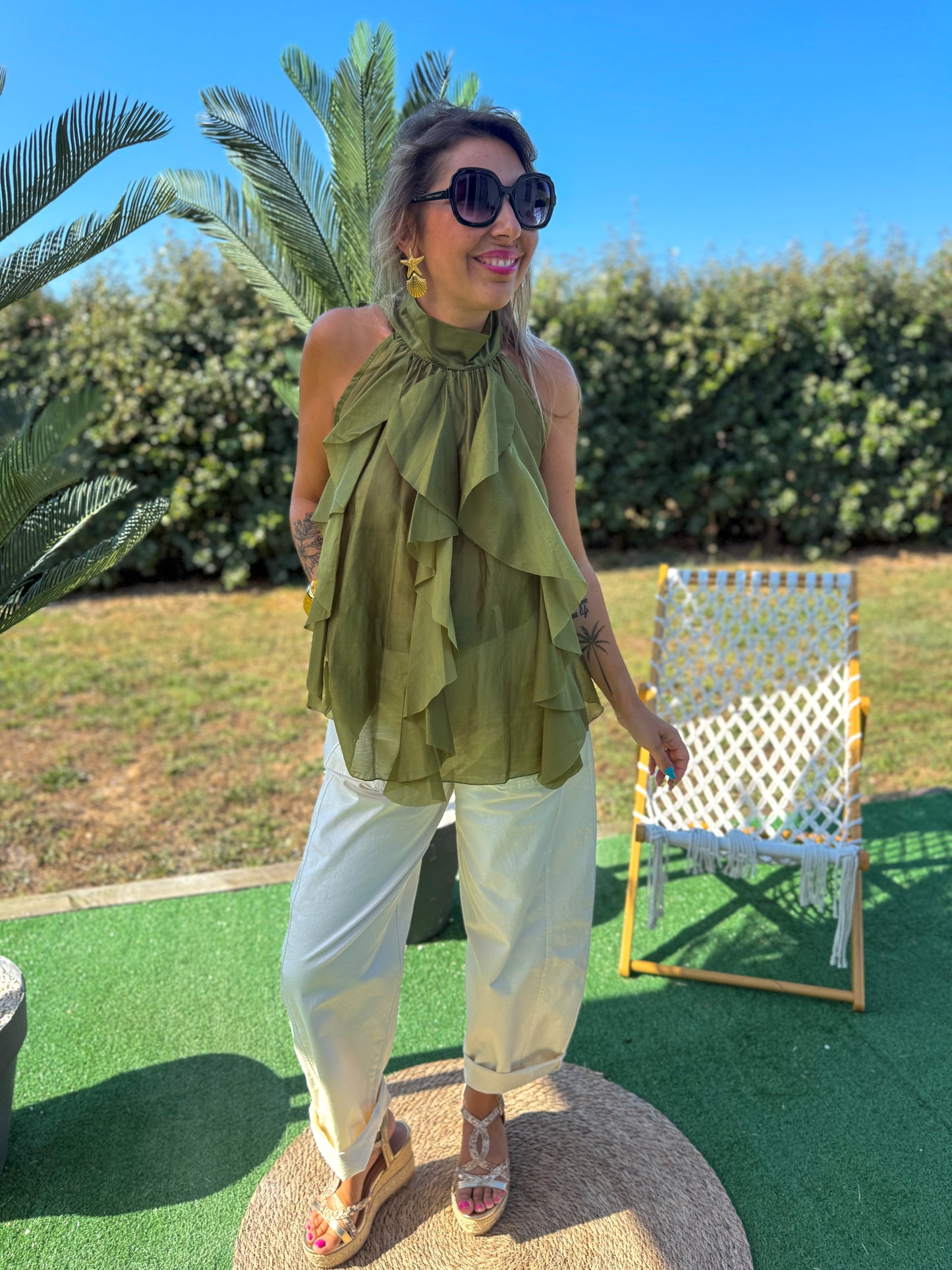 Top MALTE vert olive