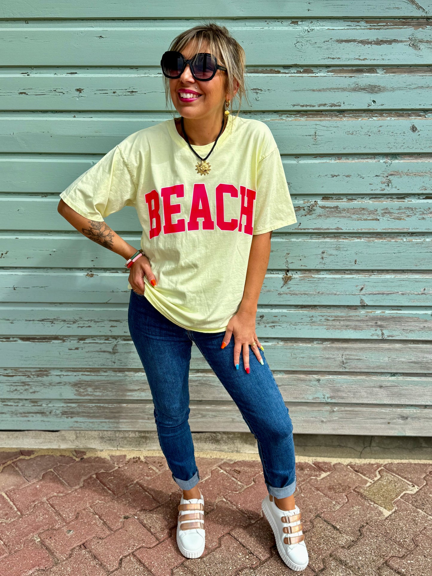T-shirt BEACH jaune