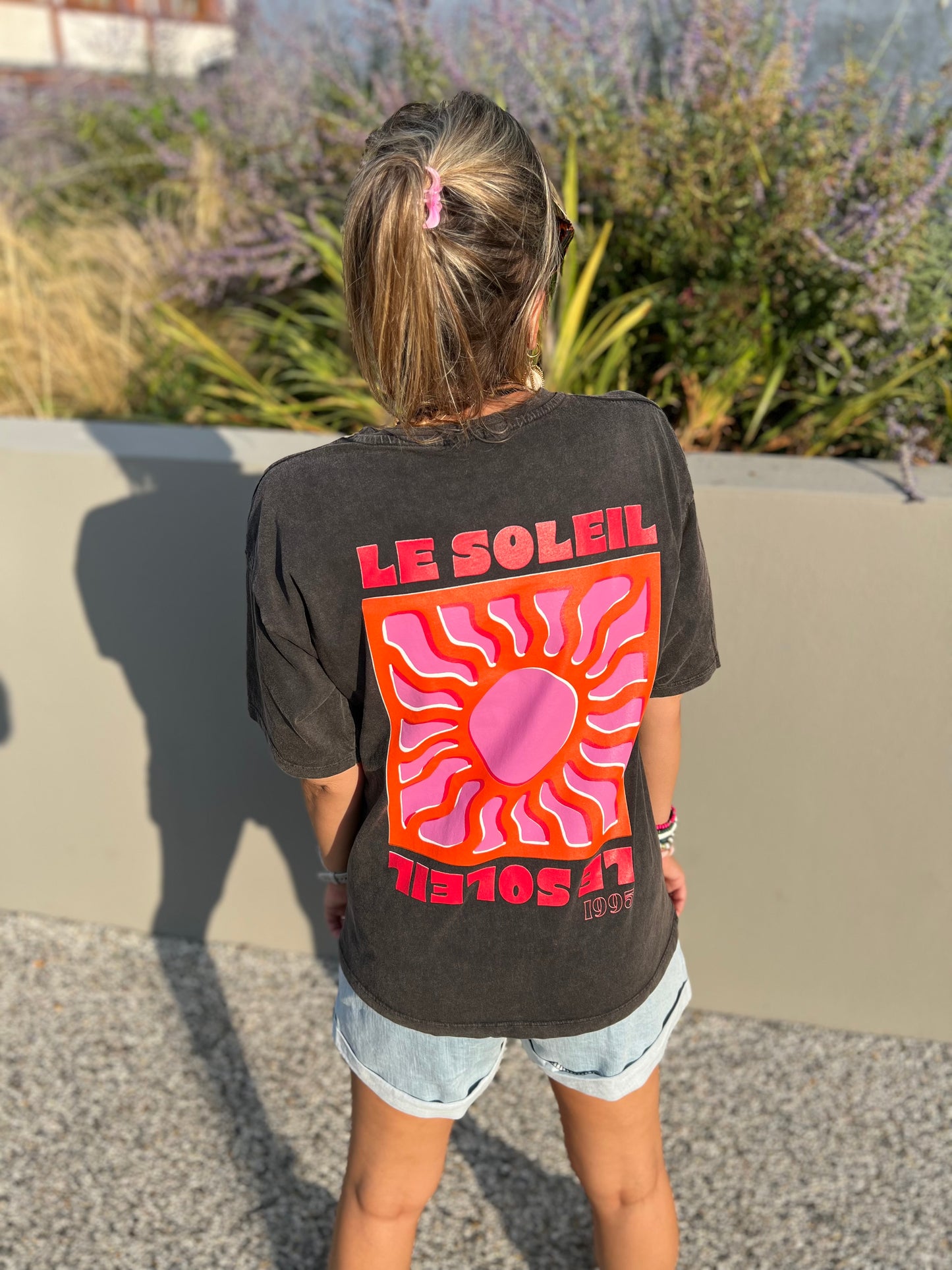 SOL🌞 t-shirt oversize noir vieilli