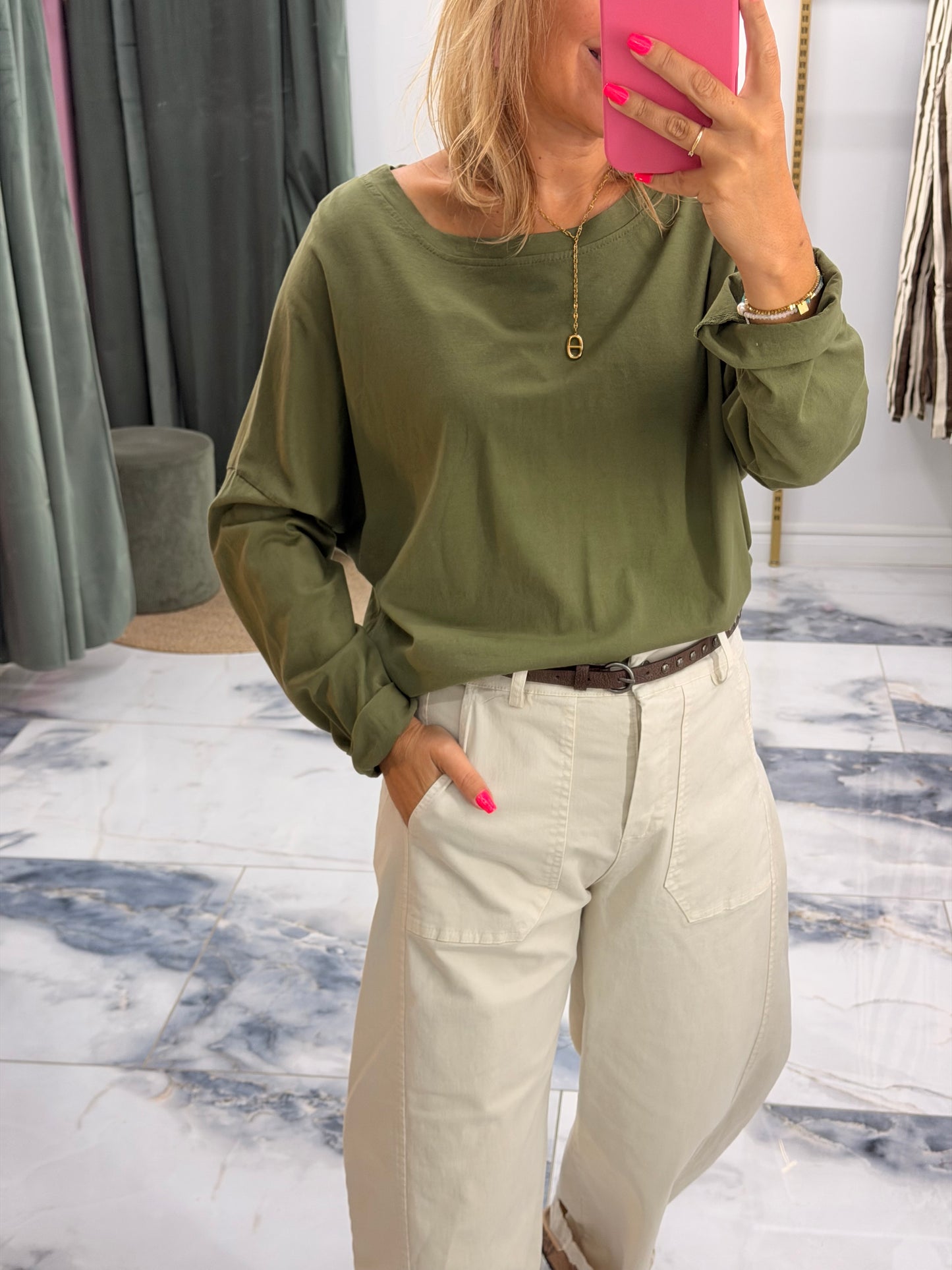 T-shirt NINON manches longues kaki