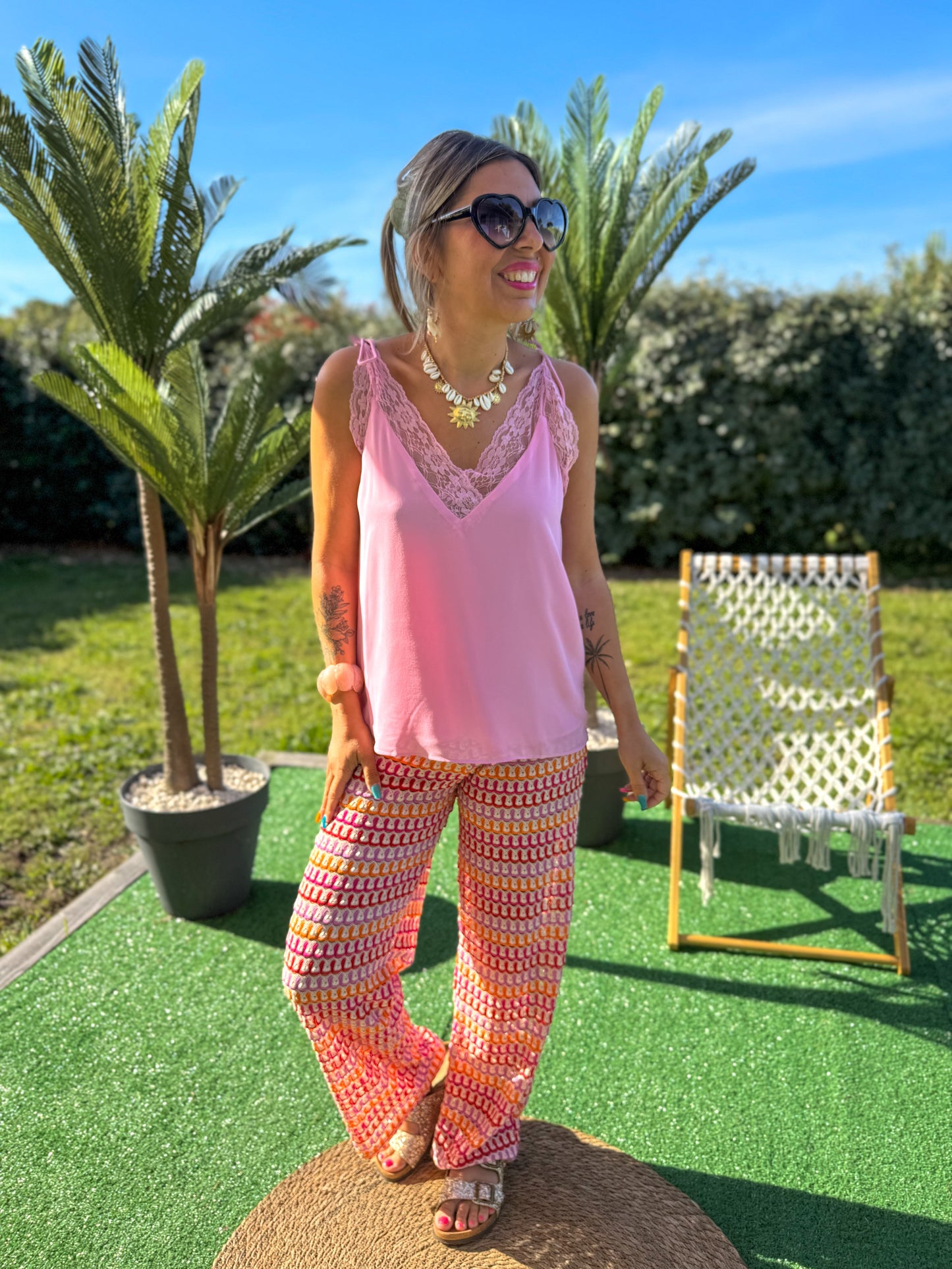 Débardeur fluide PINK LACE