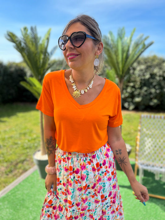 Top fluide ALIZÉ orange