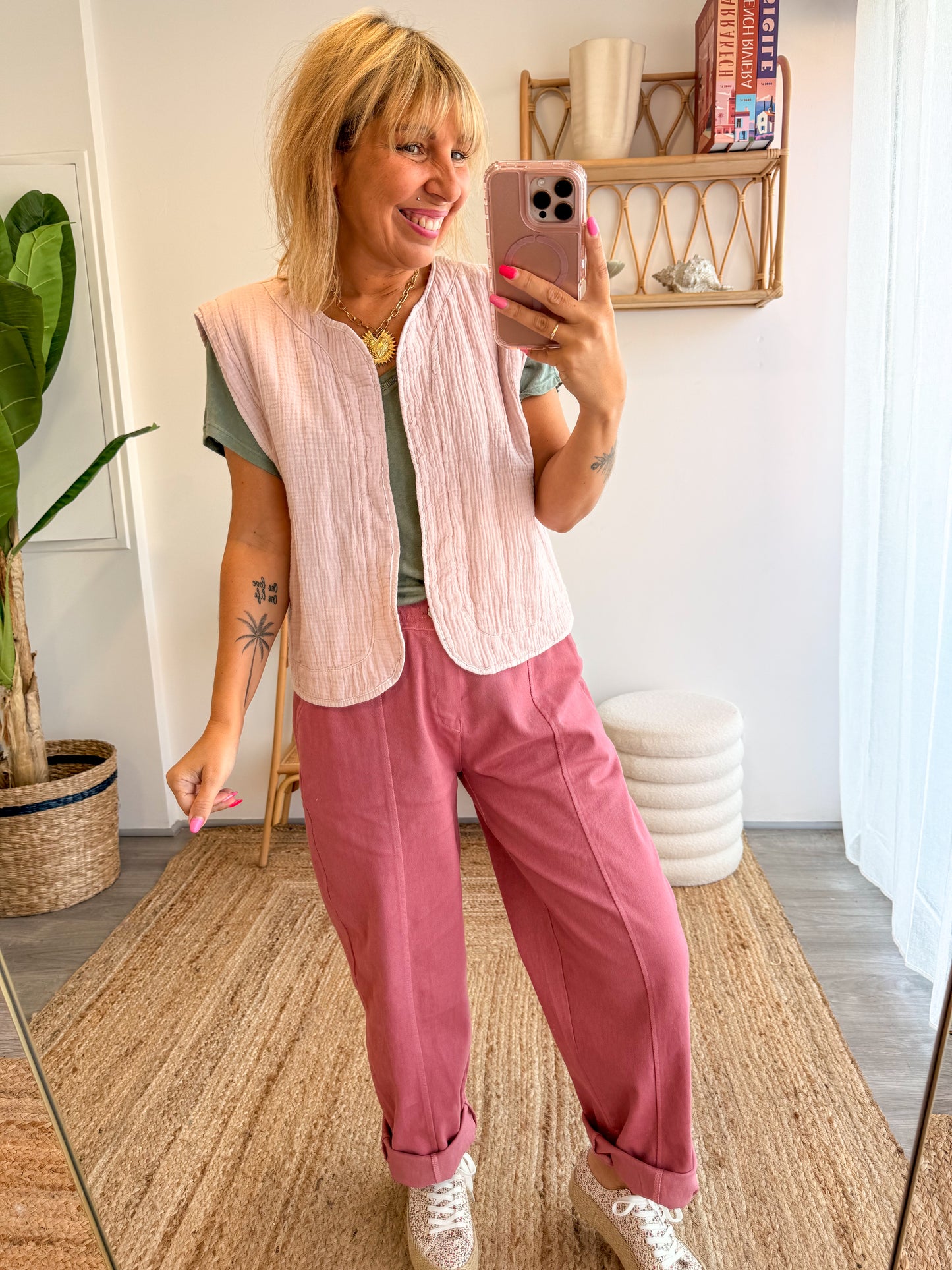 Gilet Naia Rose poudré