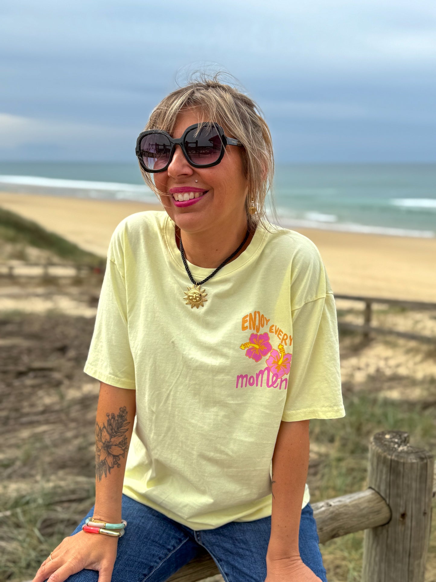 T-shirt HIBISCUS jaune