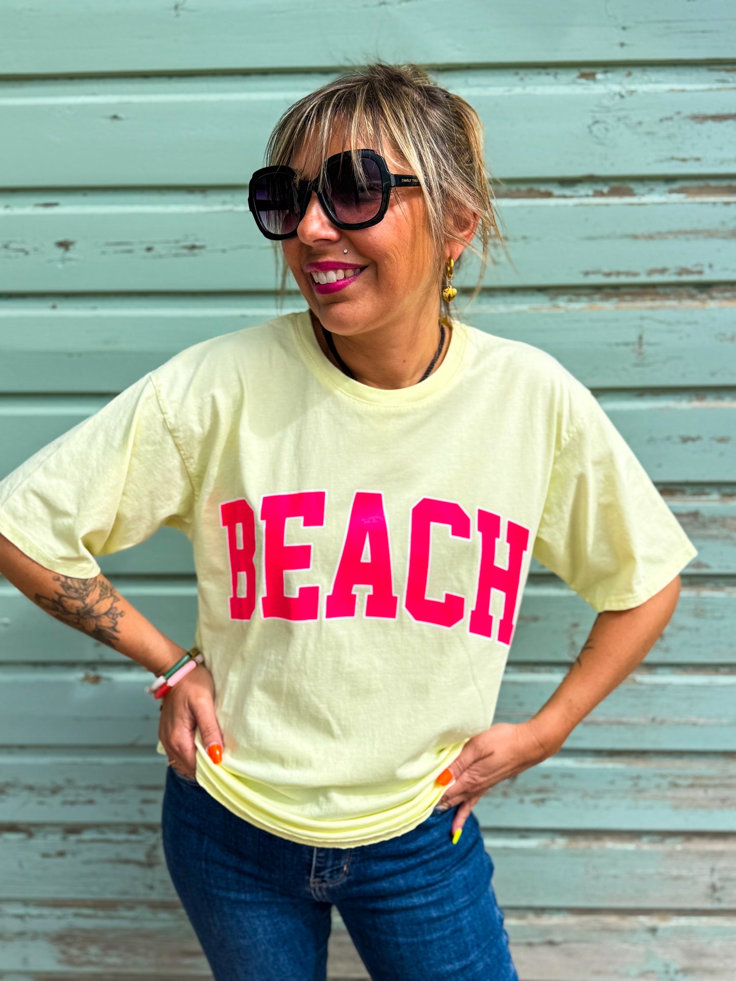 T-shirt BEACH jaune