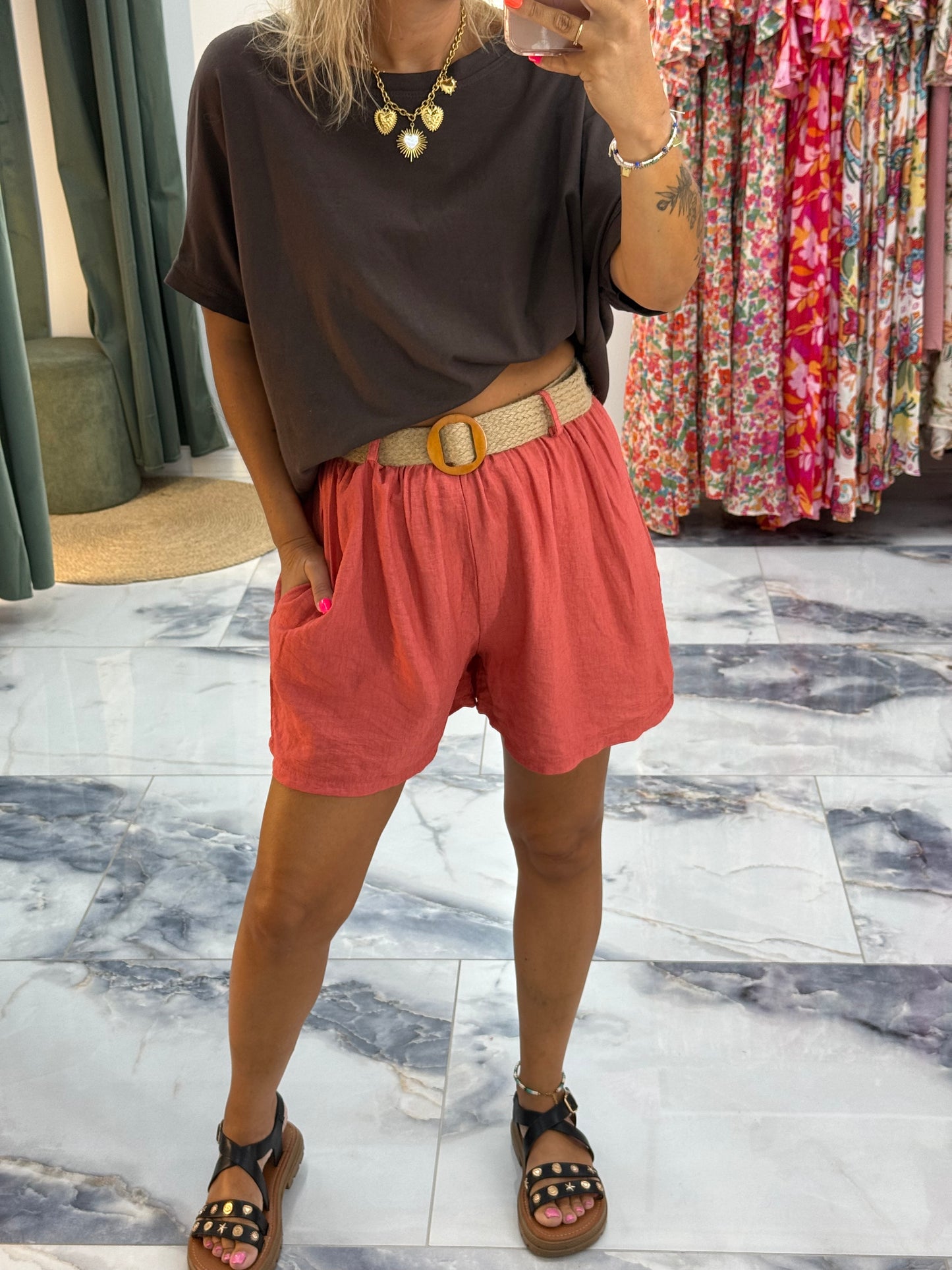 Short SOLIS Vieux rose
