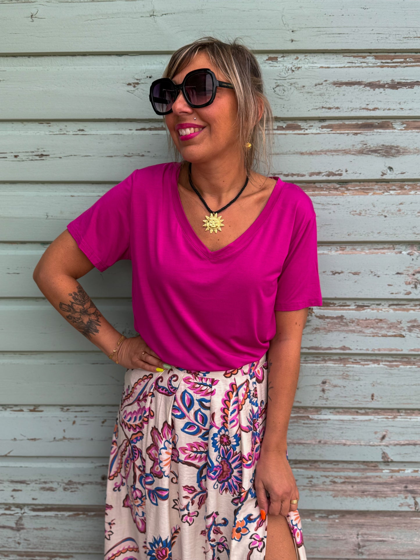 Top fluide ALIZÉE bougainvilliers