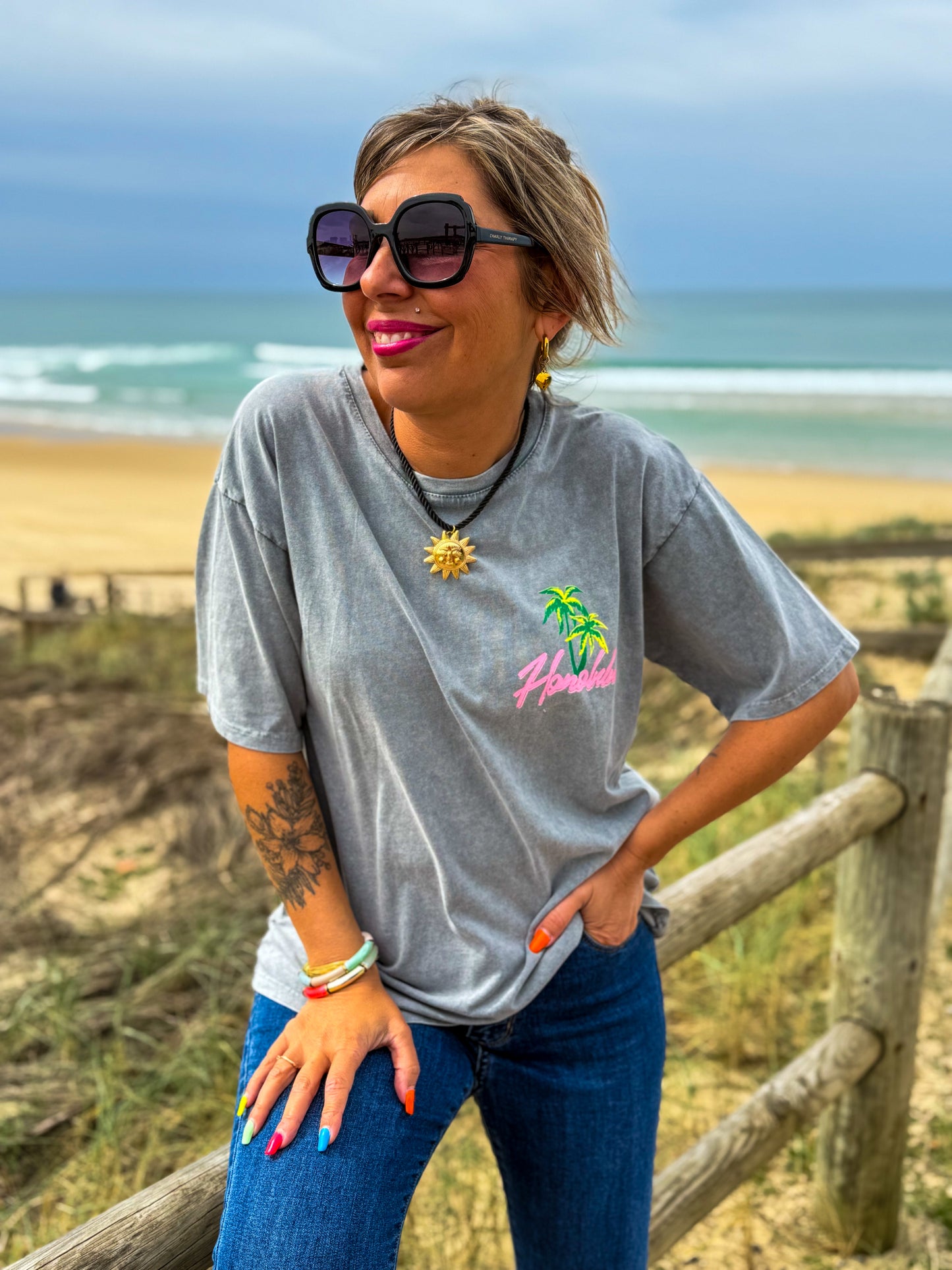 T-shirt HONOLULU gris