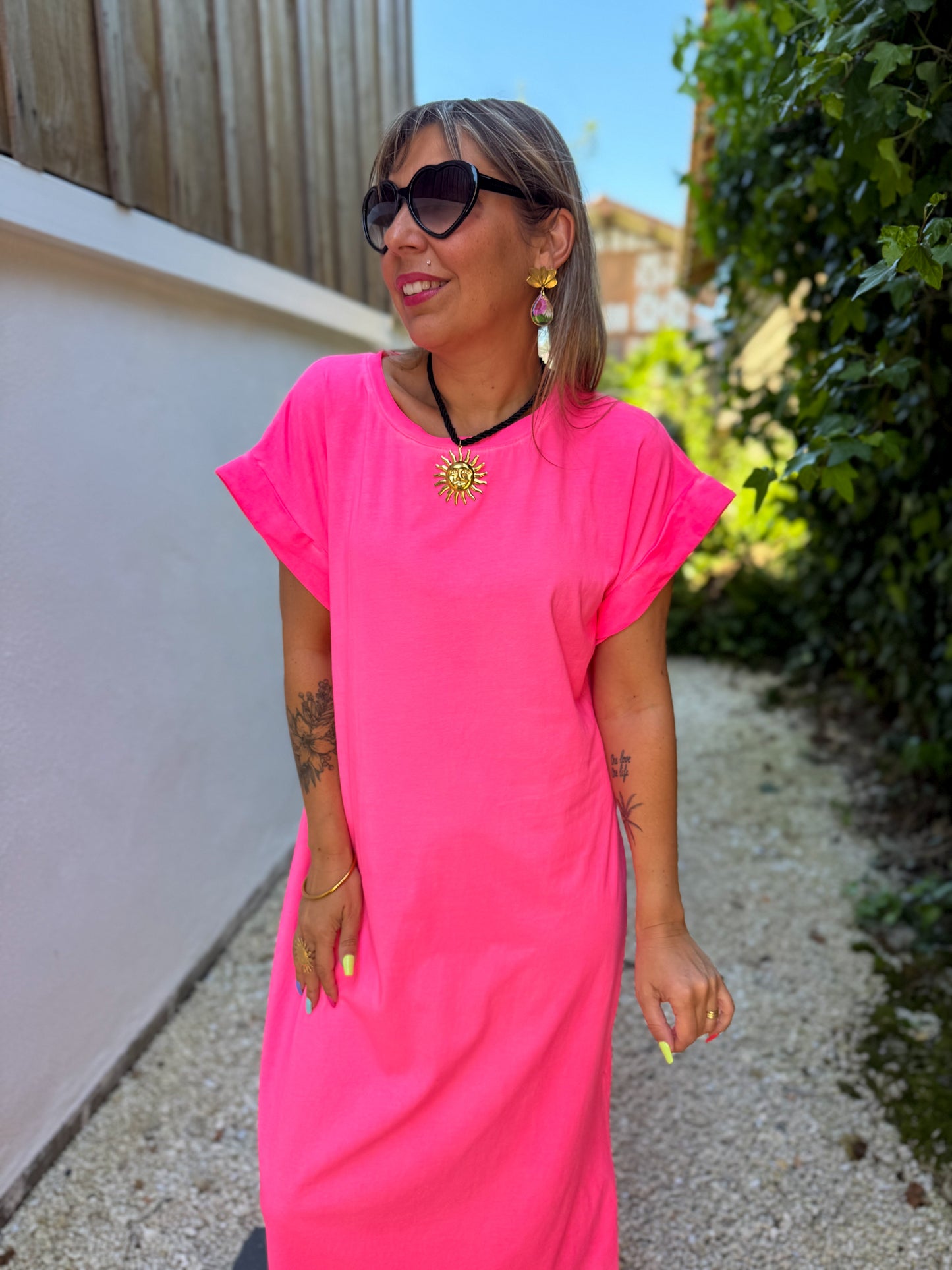 Robe SUNSHINE rose fluo