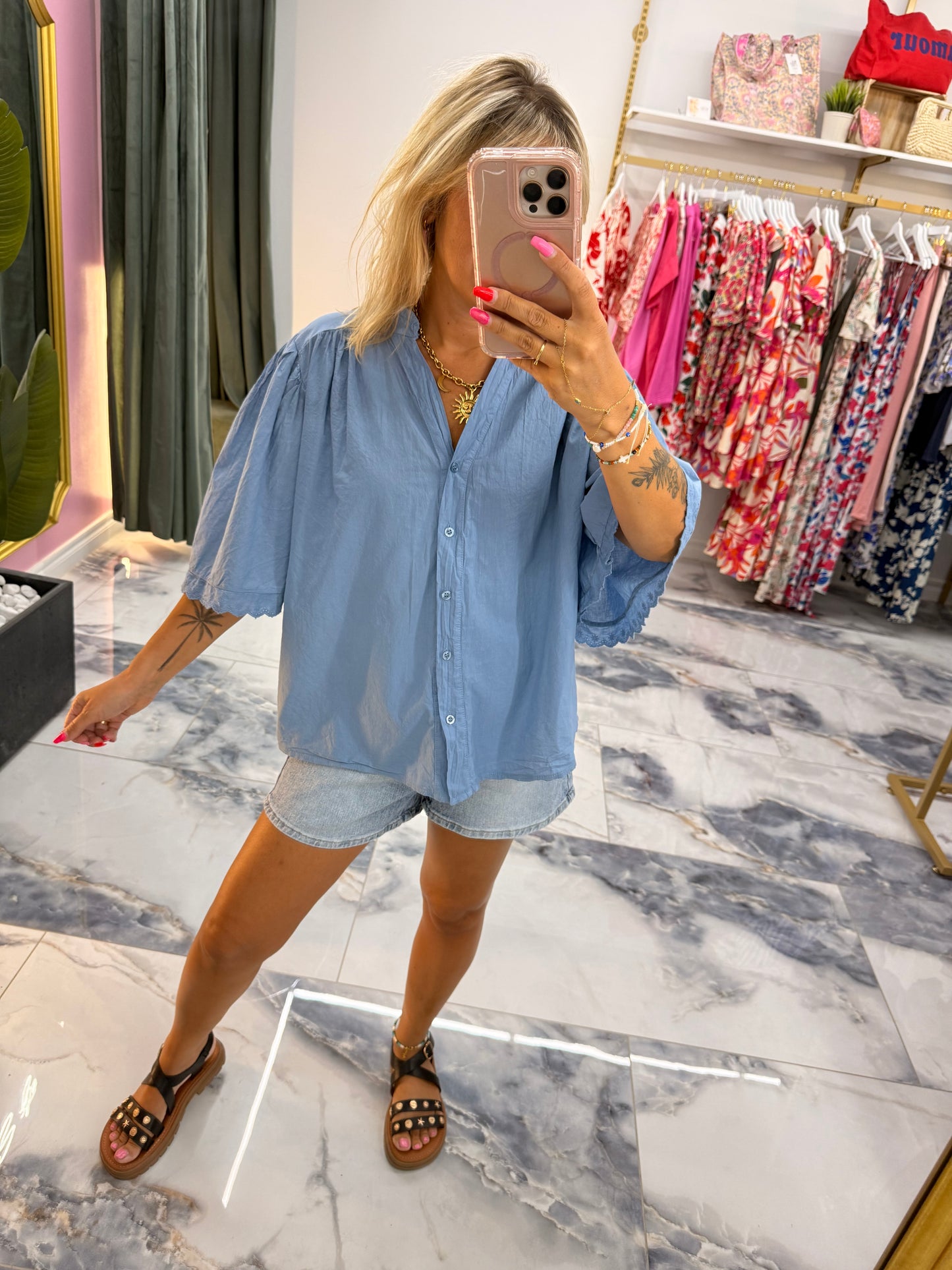 Blouse NORA Bleu jean