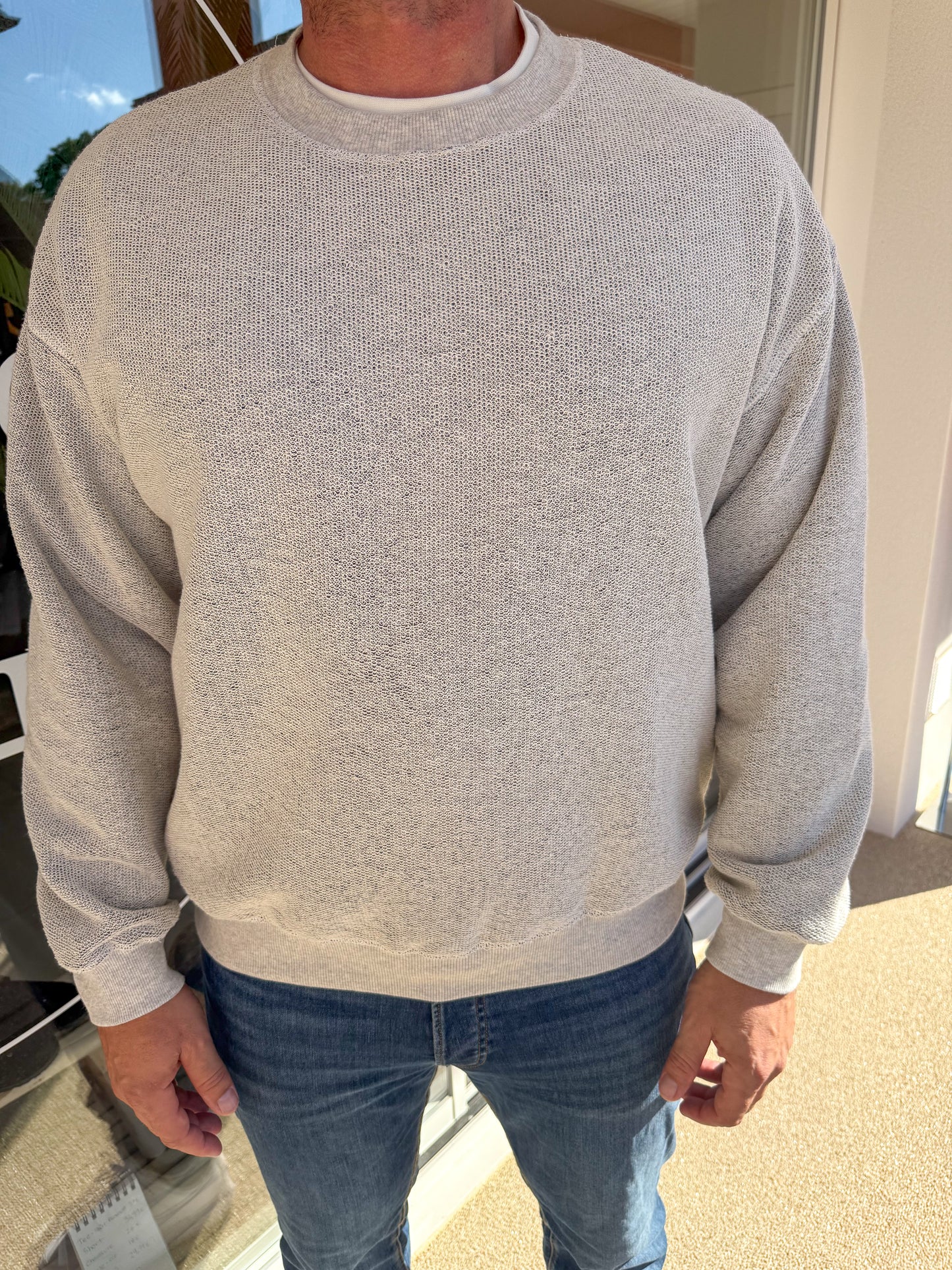 Sweat GRID Gris Texturé
